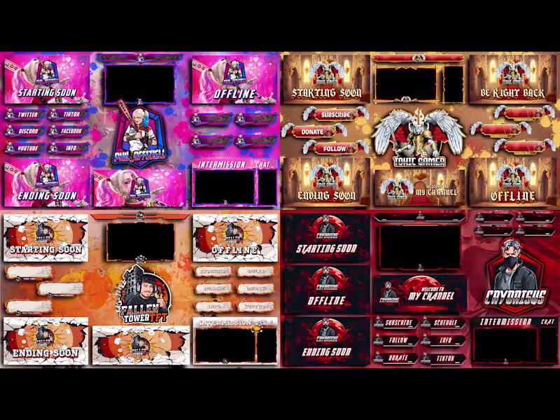 Cover image for I will create Custom Static/Animated Overlays for your Streams!