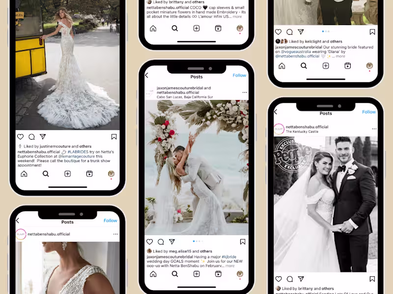 Cover image for Social Media Marketing for Couture Bridal Line NettaBenShabu