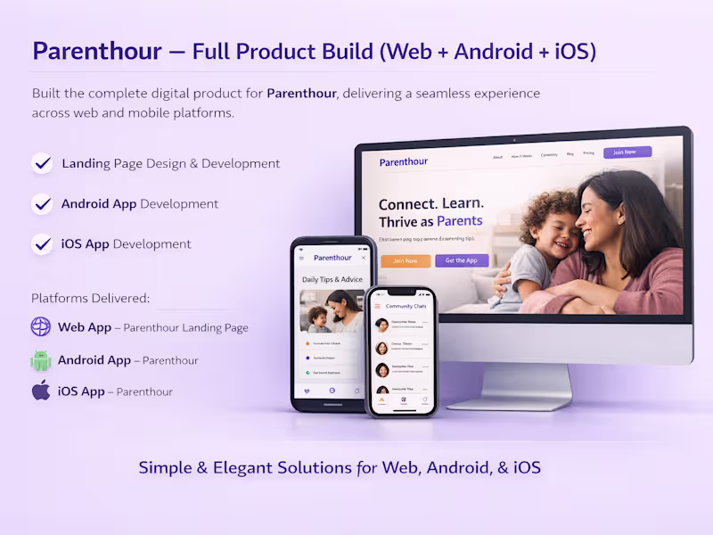 Cover image for Parenthour — Full Product Build (Web + Android + iOS)