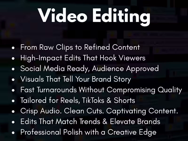 Cover image for  Crisp, Creative & Scroll-Stopping Video Editing.