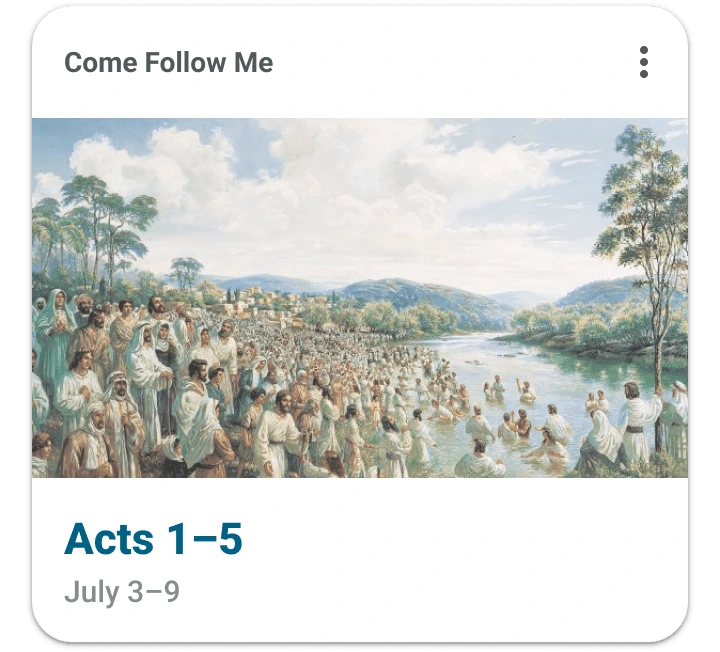 Android version of the Come Follow Me lesson card.