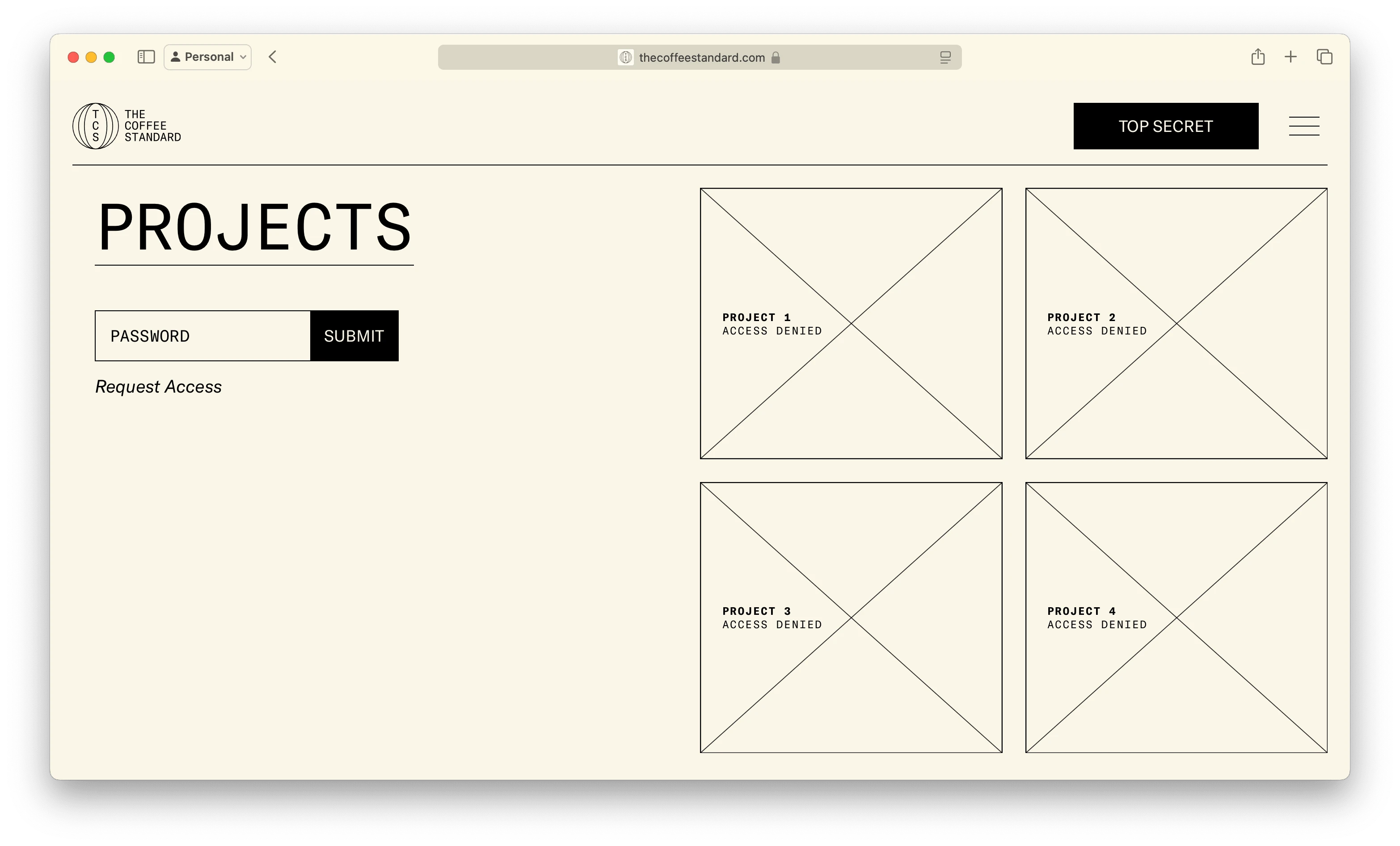 Projects page