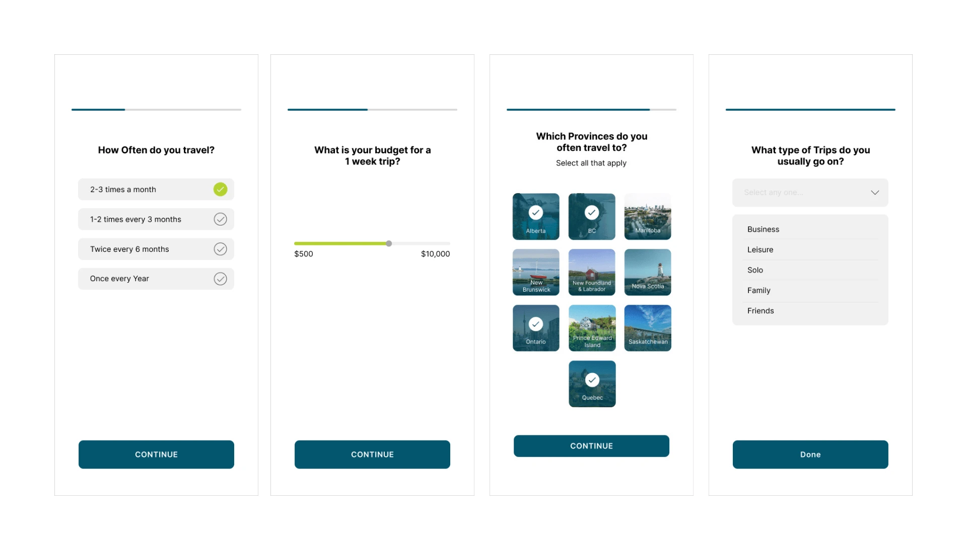 Onboarding Screens