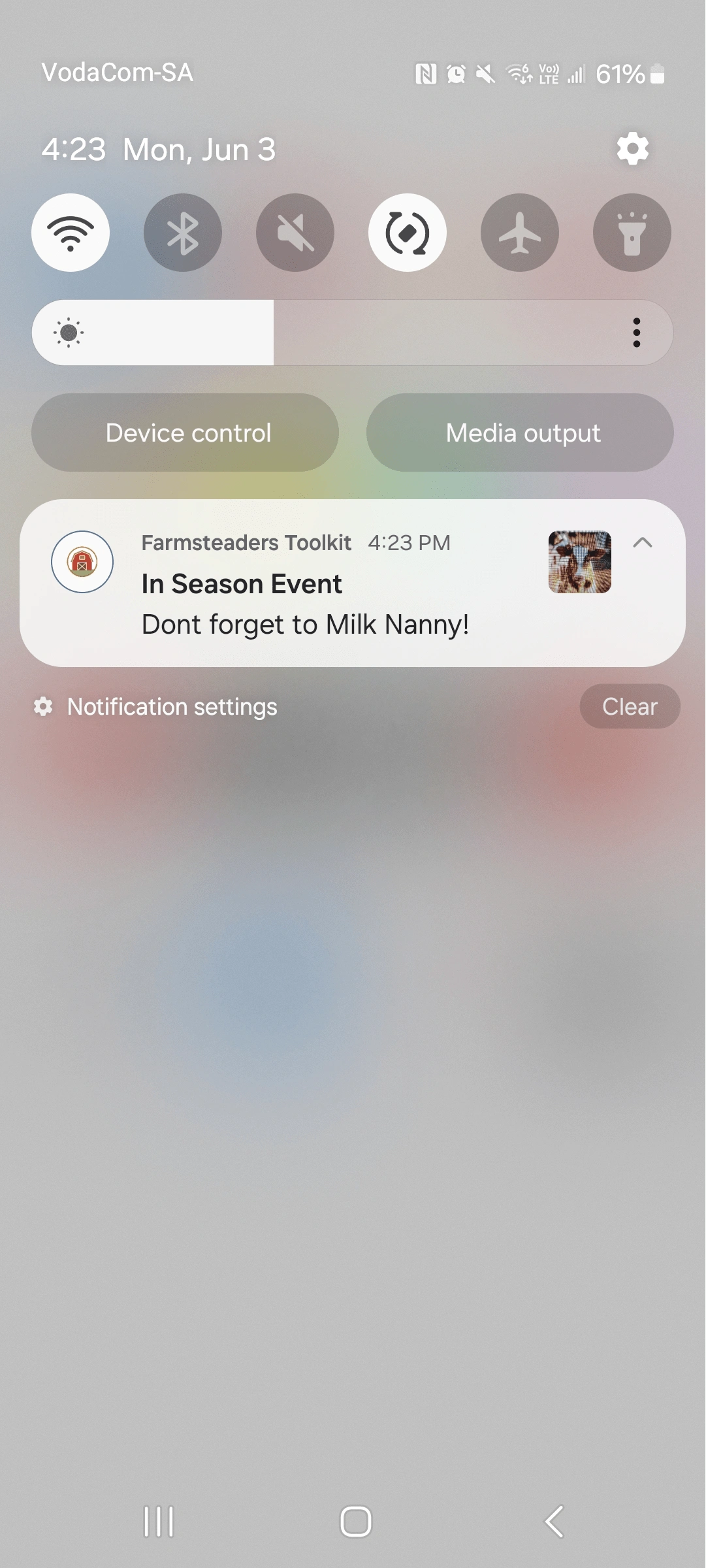 Notifications for reminders