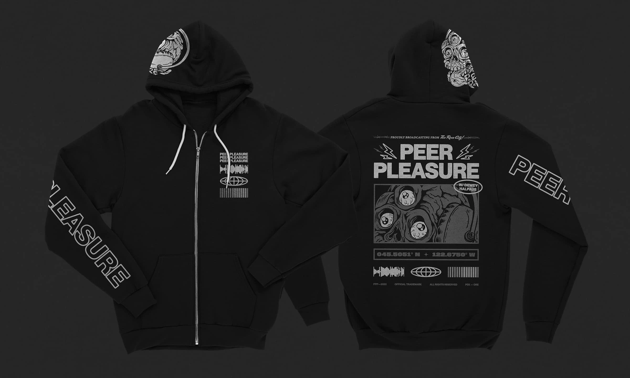 Zip-hoodie apparel design.