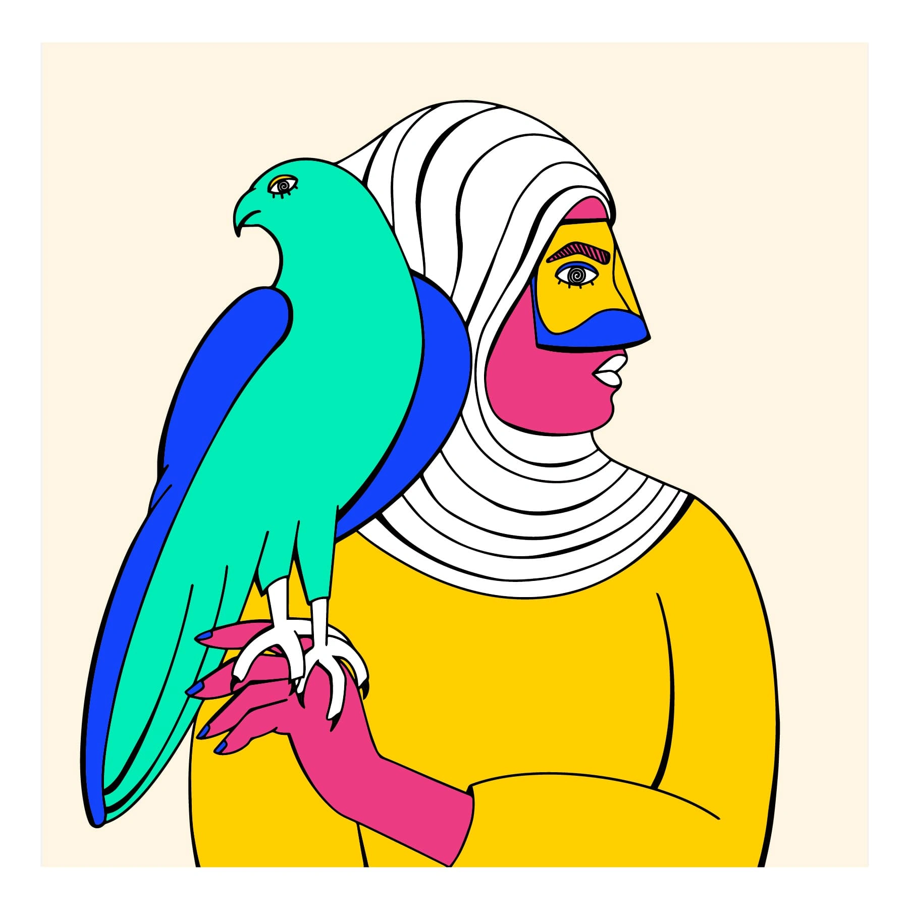 Girl with a falcon