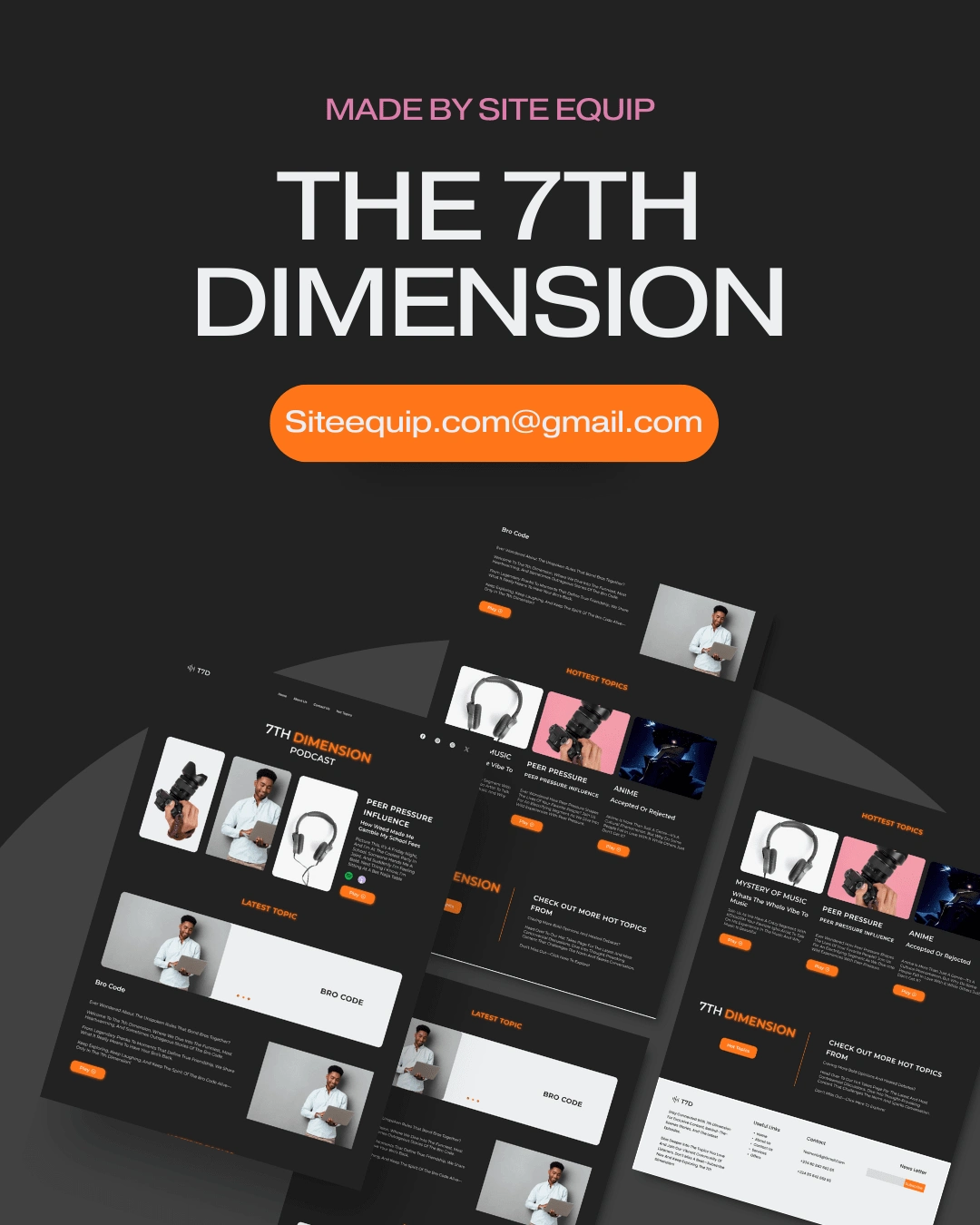 THE 7TH Dimension Mockup was designed using Figma and developed using WordPress, The 7TH Dimension website.