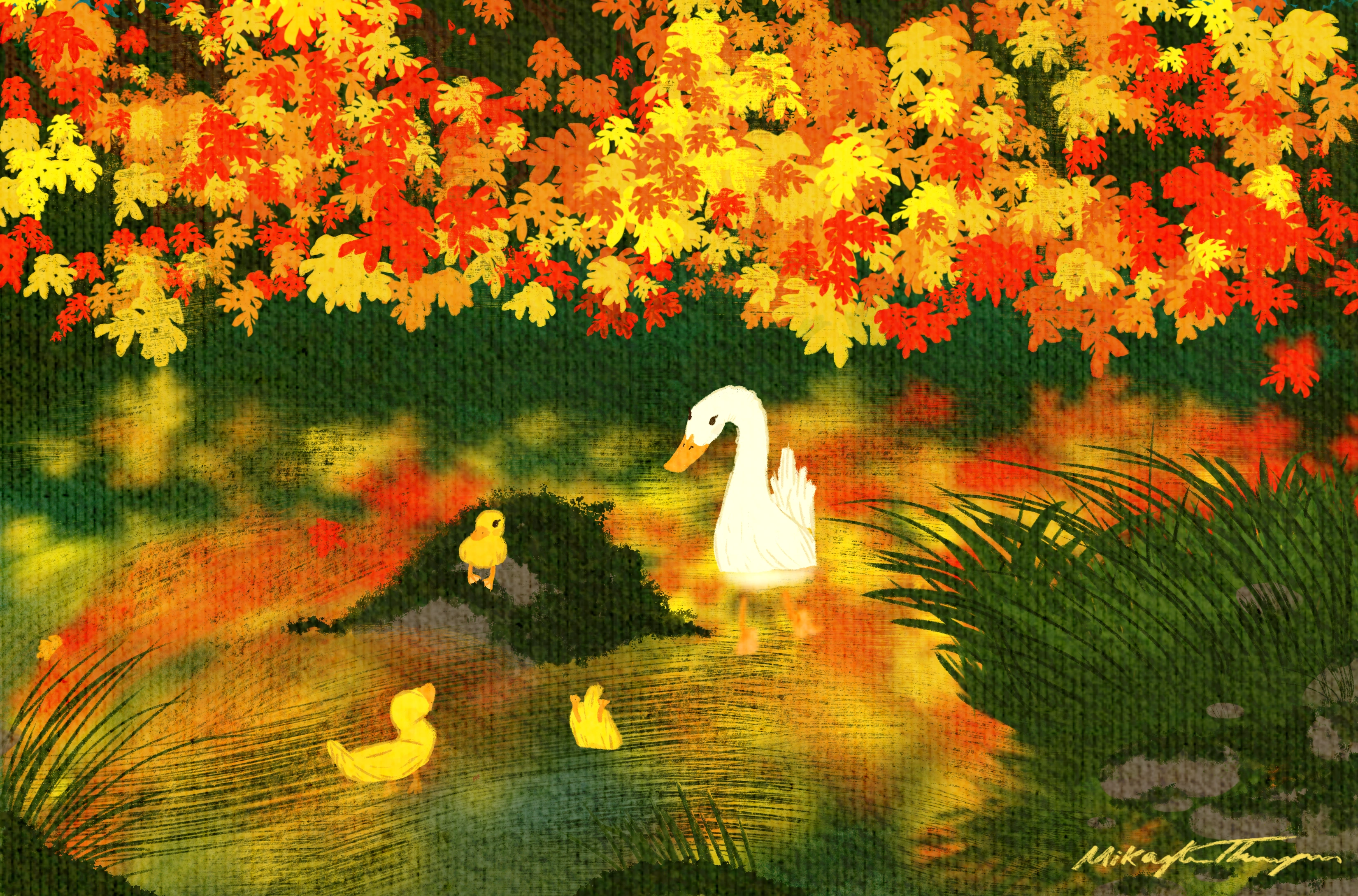 "Ducklings In The Autumn" by Mikayla Thompson