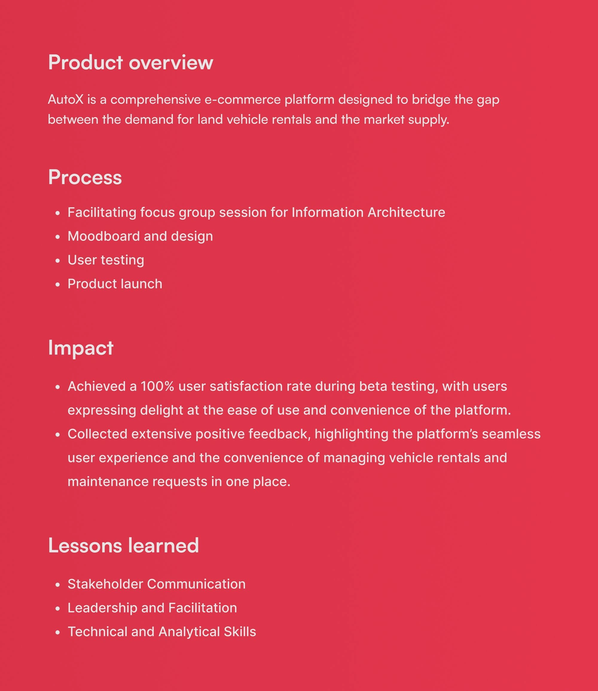 Case study summary