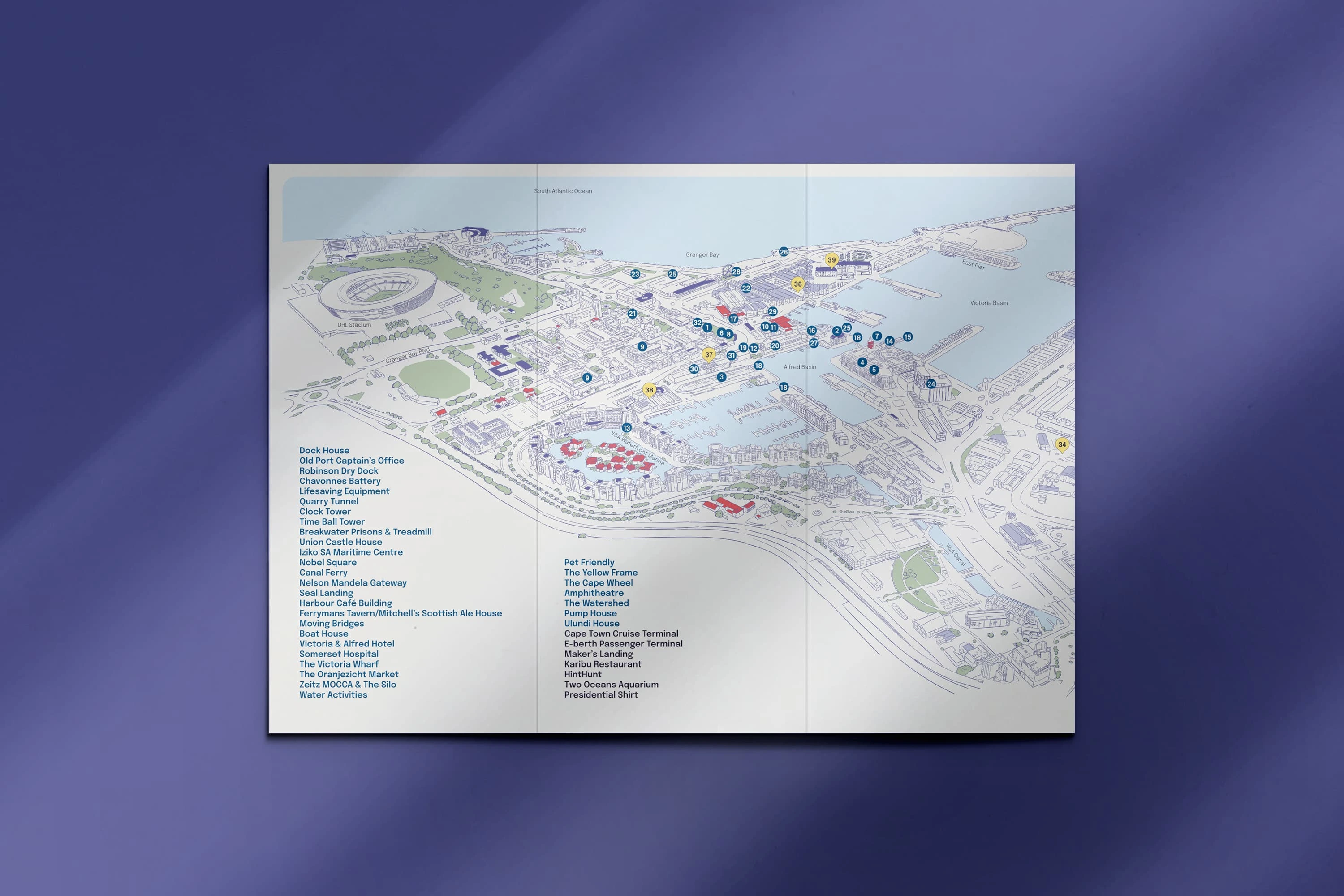 A feature of the map from the V&A Waterfront brochure