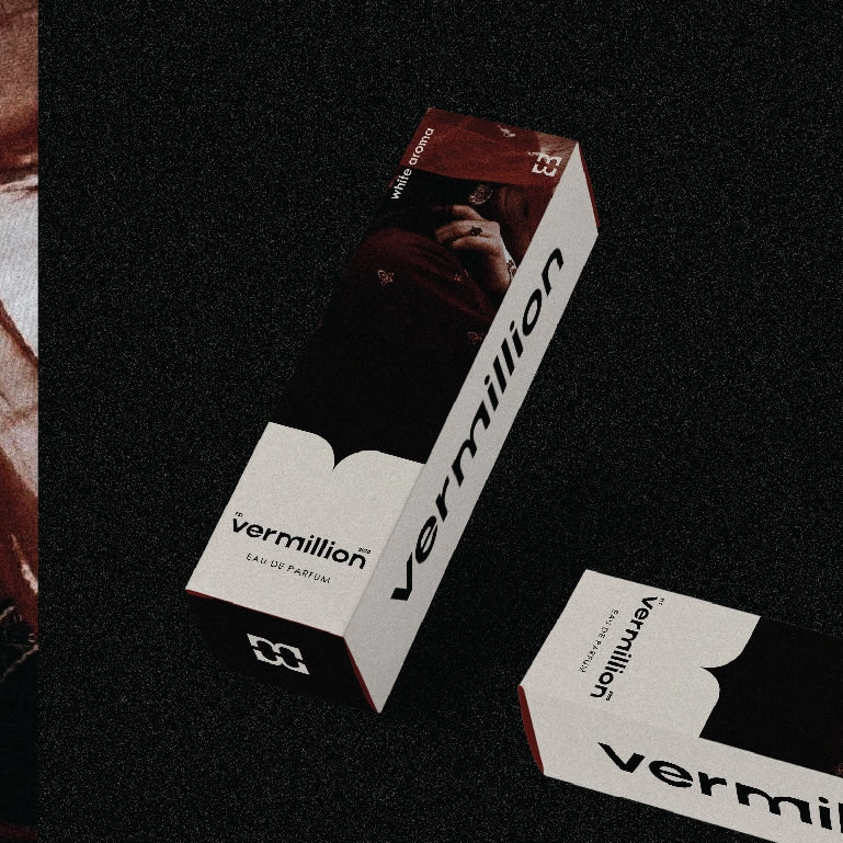 Packaging design for the perfume brand 'Vermillion'