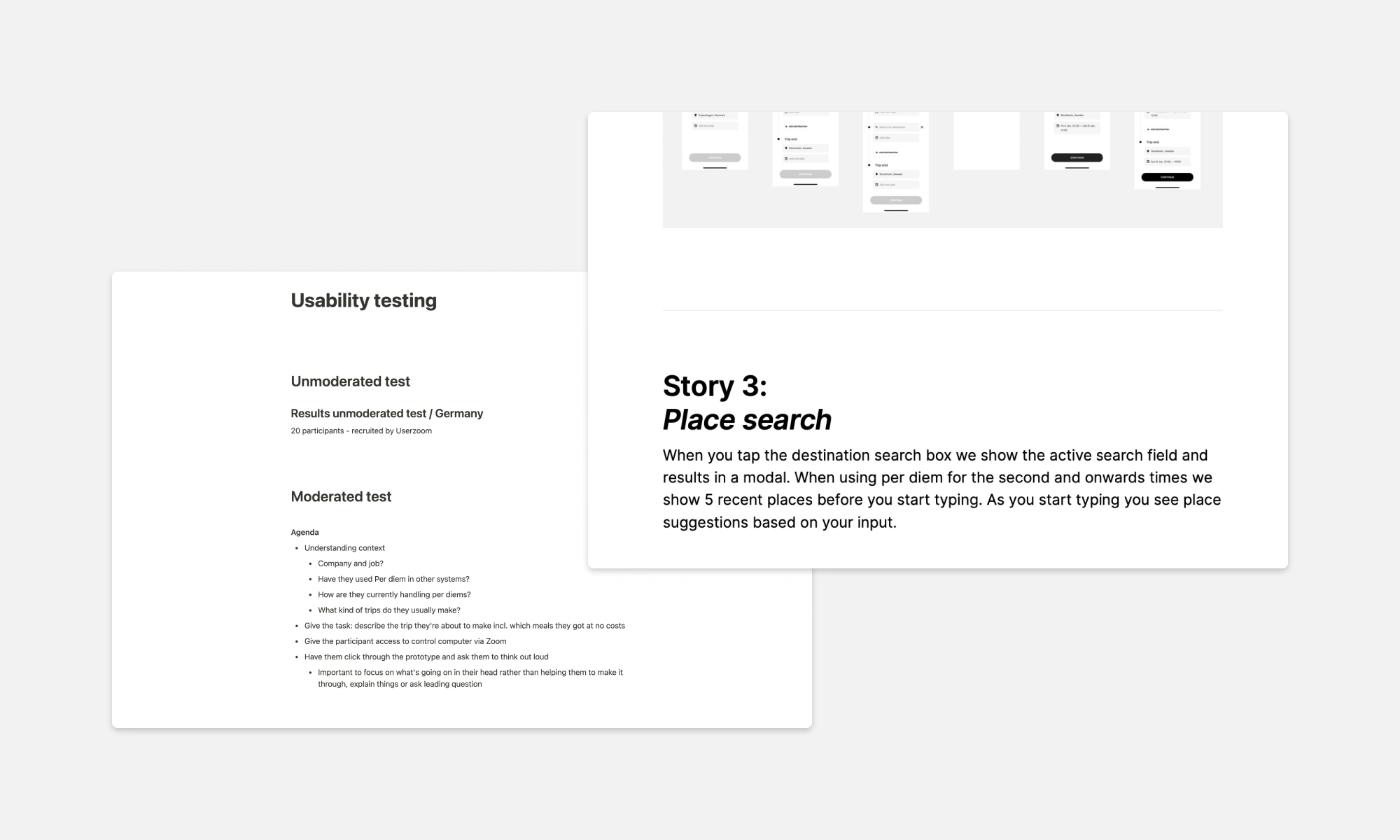 Planning for user testing and design documentation