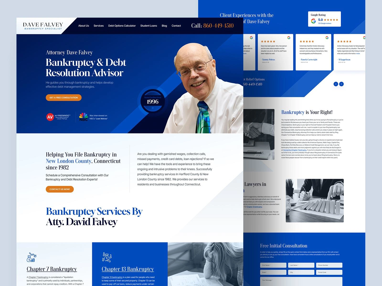 Home Page Design for Bankruptcy Lawyer