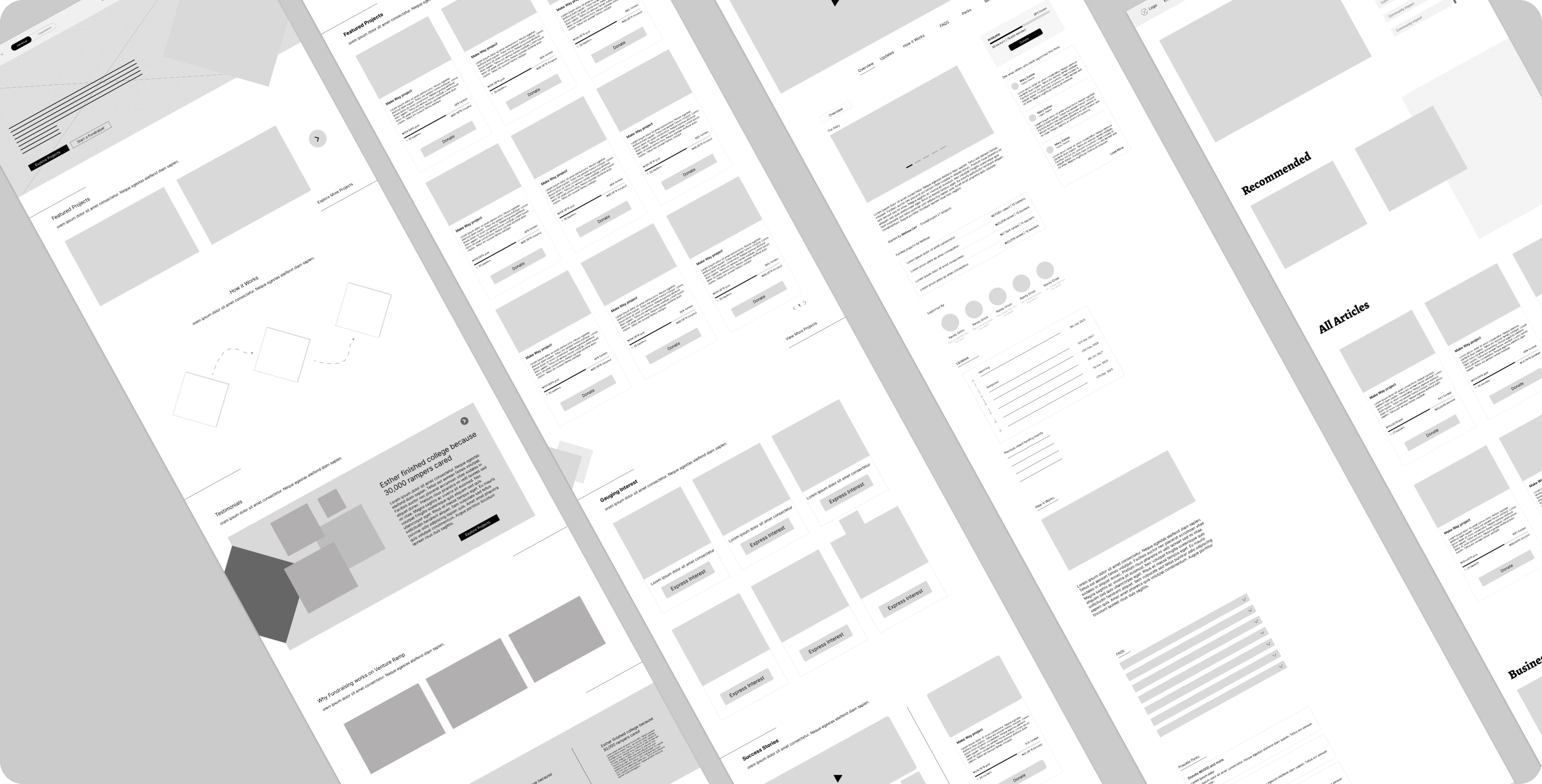 Low fidelity wireframes