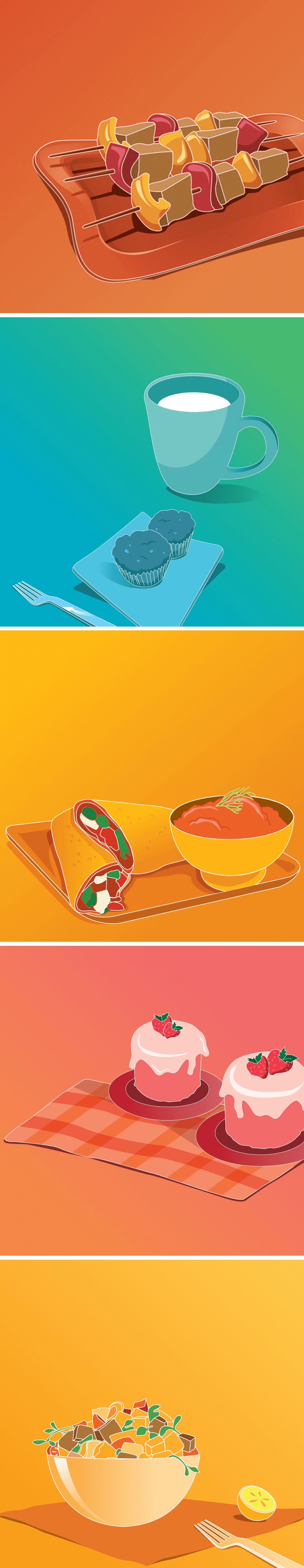 Illustrations created for a recipe booklet.