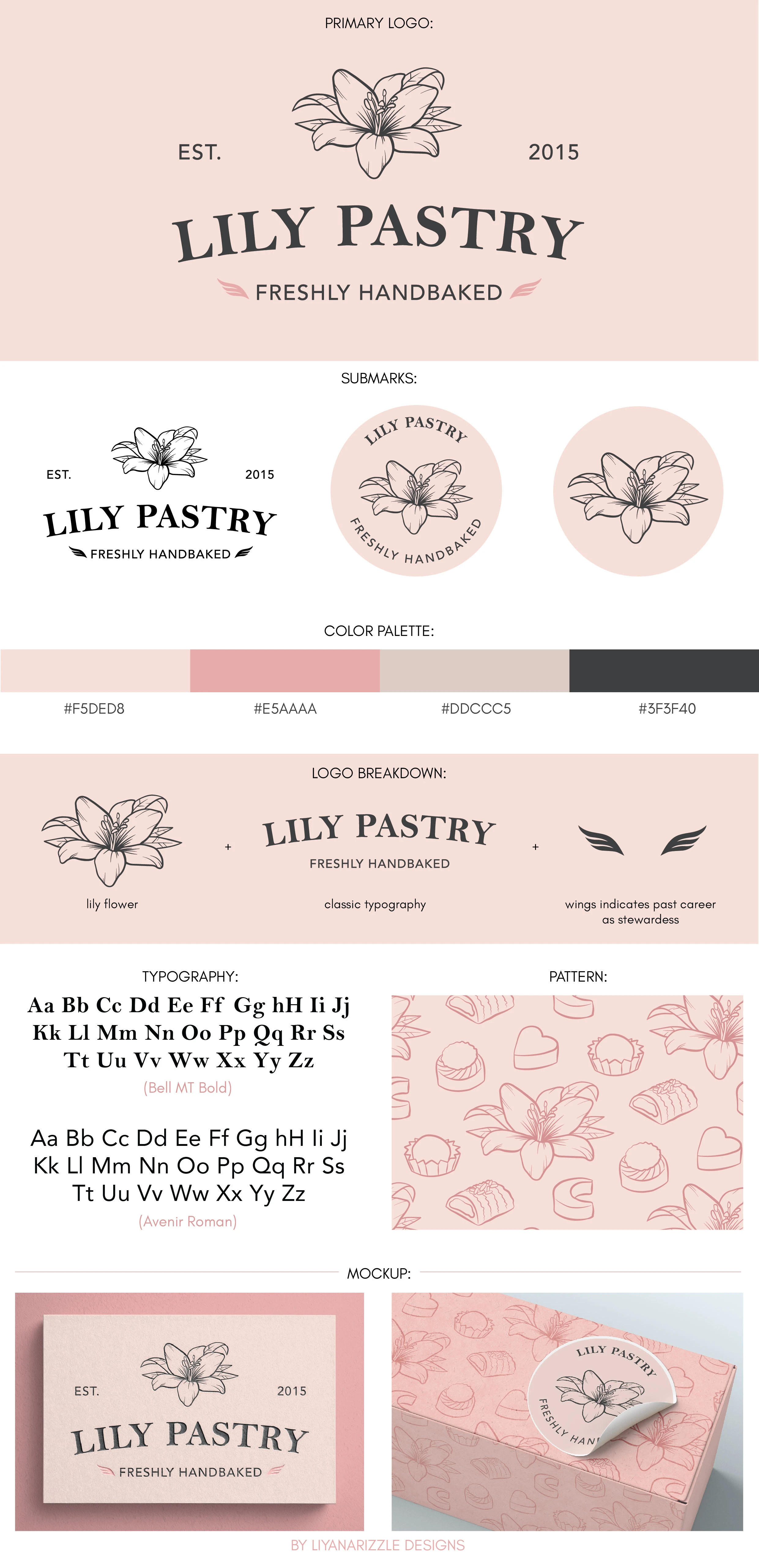 Official branding sheet for Lily Pastry