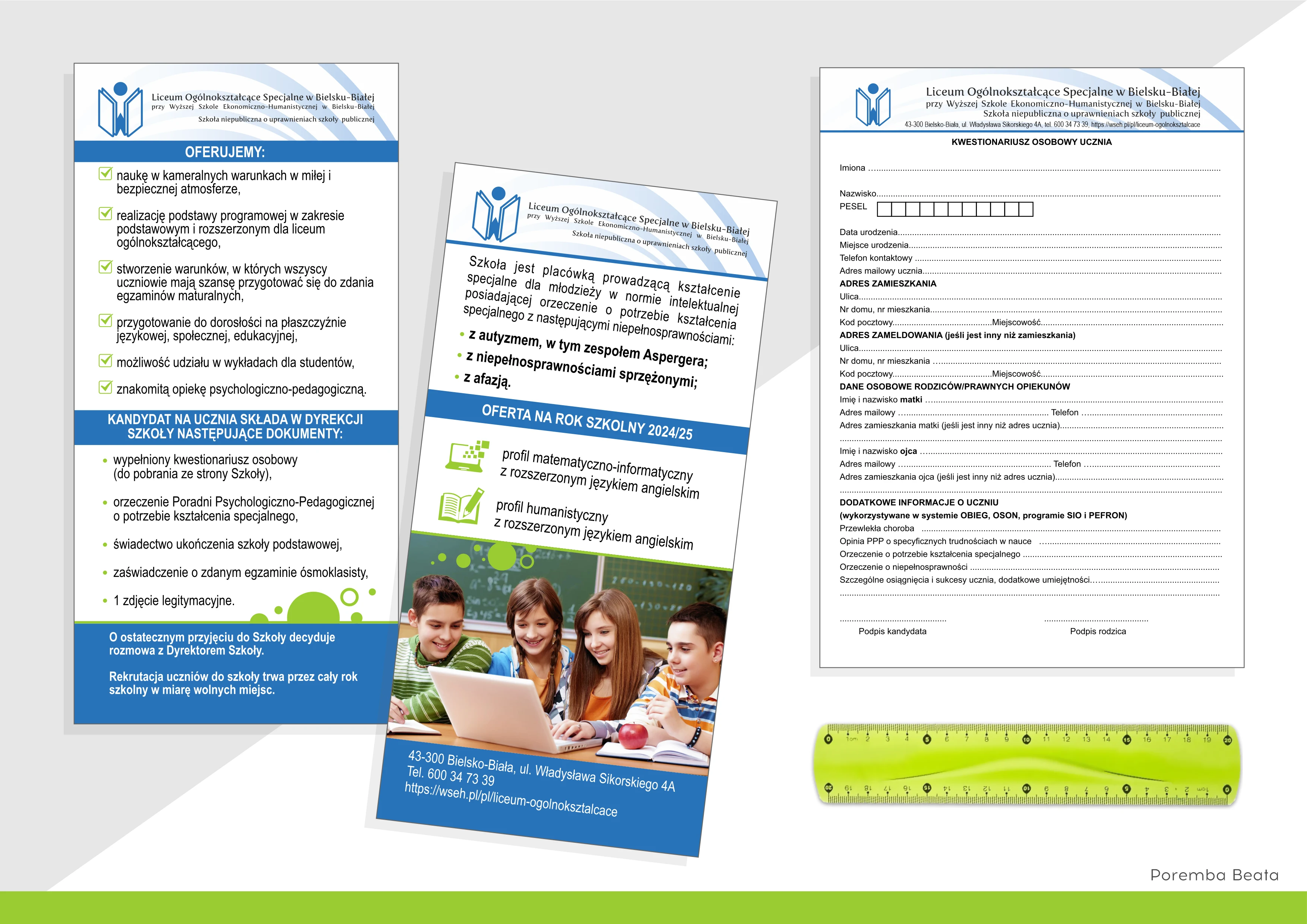 Design of leaflets, flyers, booklets and other promotional materials