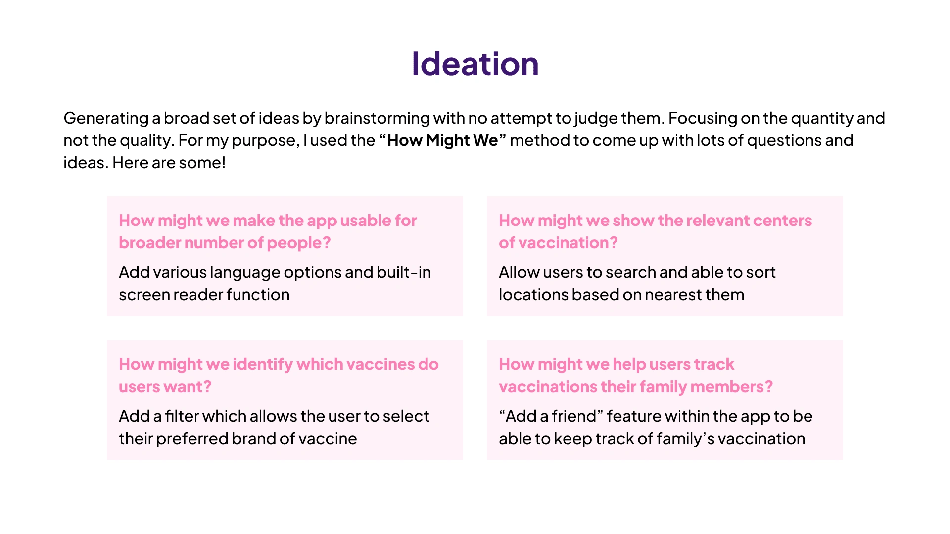 Ideation - How Might We