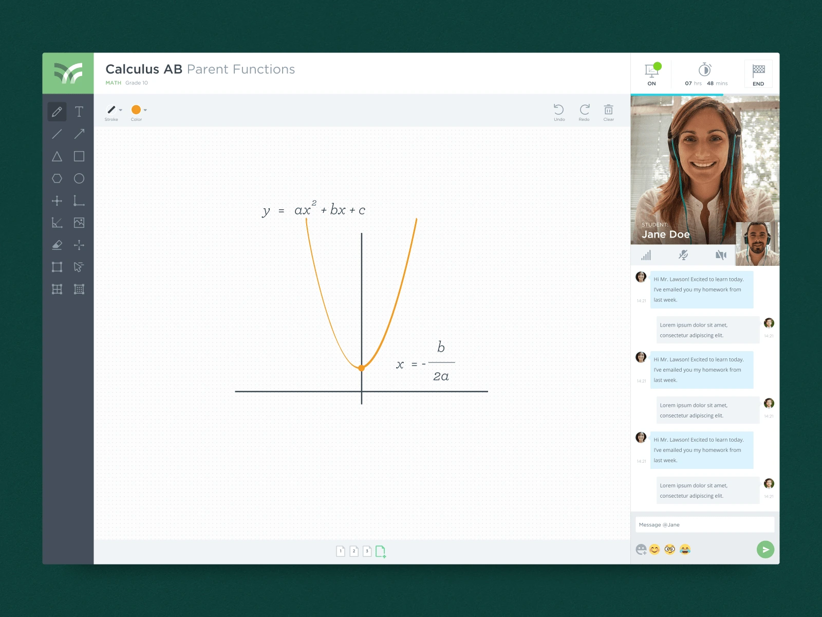 The Application's main Discussion Room, designed so it's easy enough for both students and teachers to use.