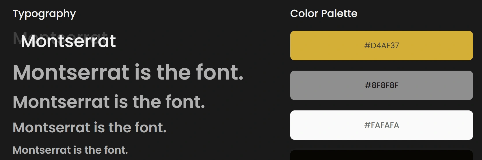 (Typography and color palette)