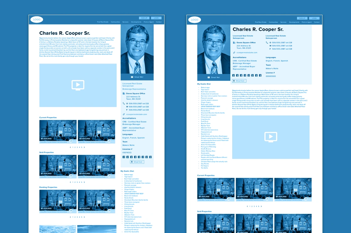 Agent Profile Page Templates 