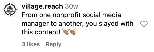 A comment a follower left on one of transparency videos, shared on Instagram.