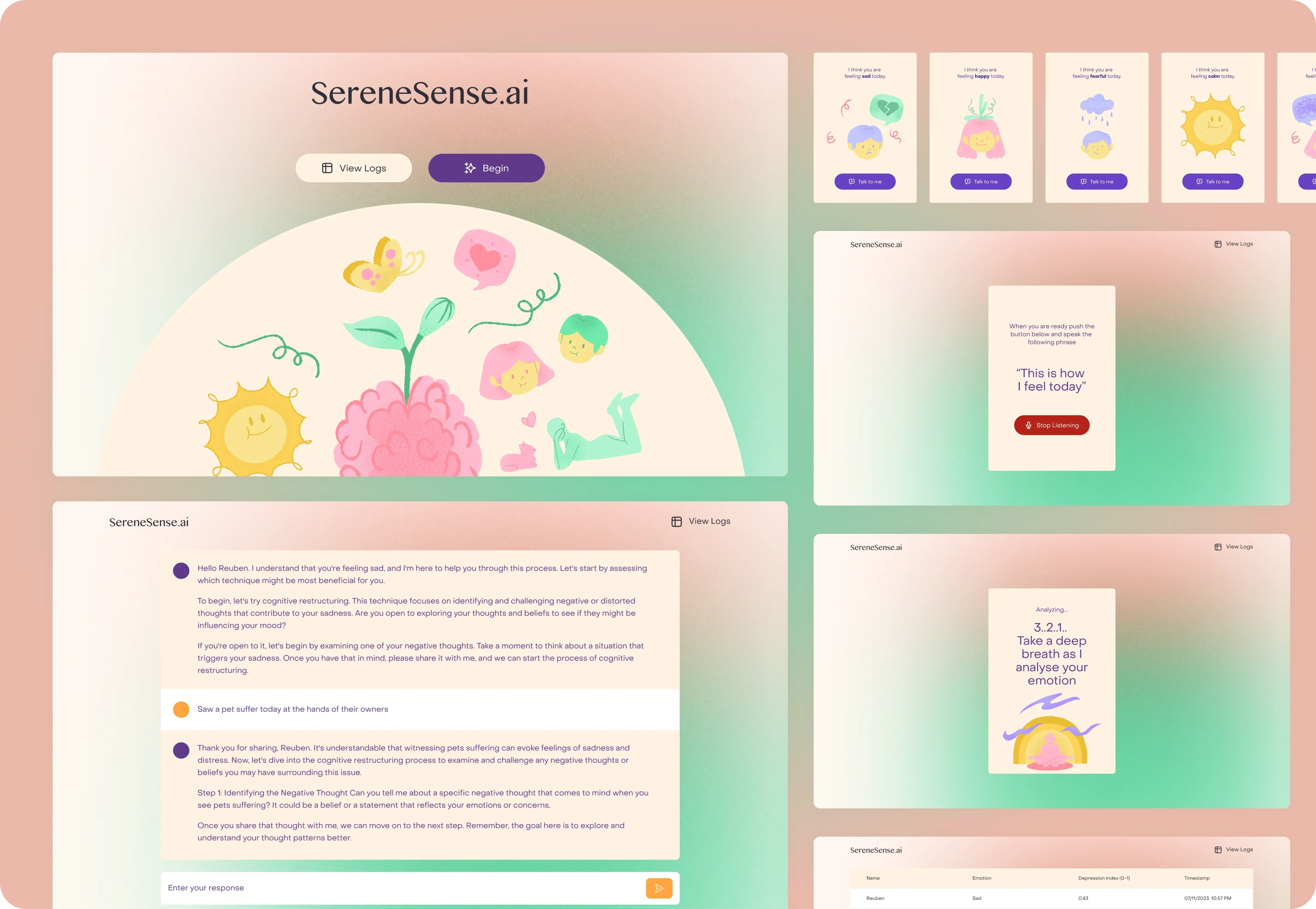 SereneSense.ai, an emotional support assistance bot