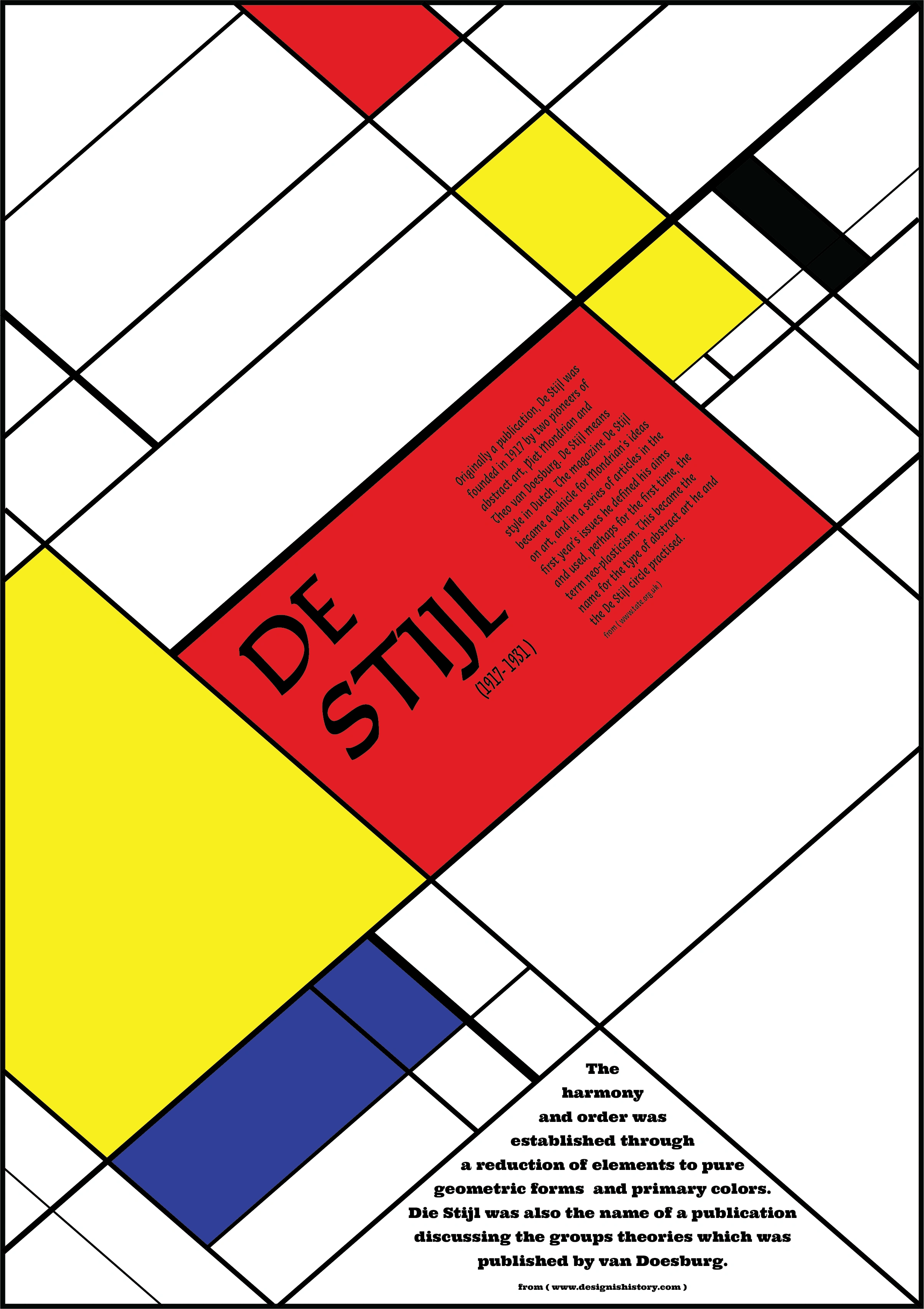 Desiging a poster to show one of the art movement which called De Stijl