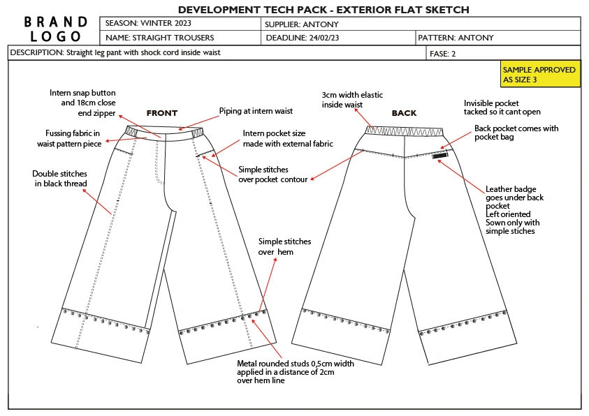 First technical sheet: external views and explained details