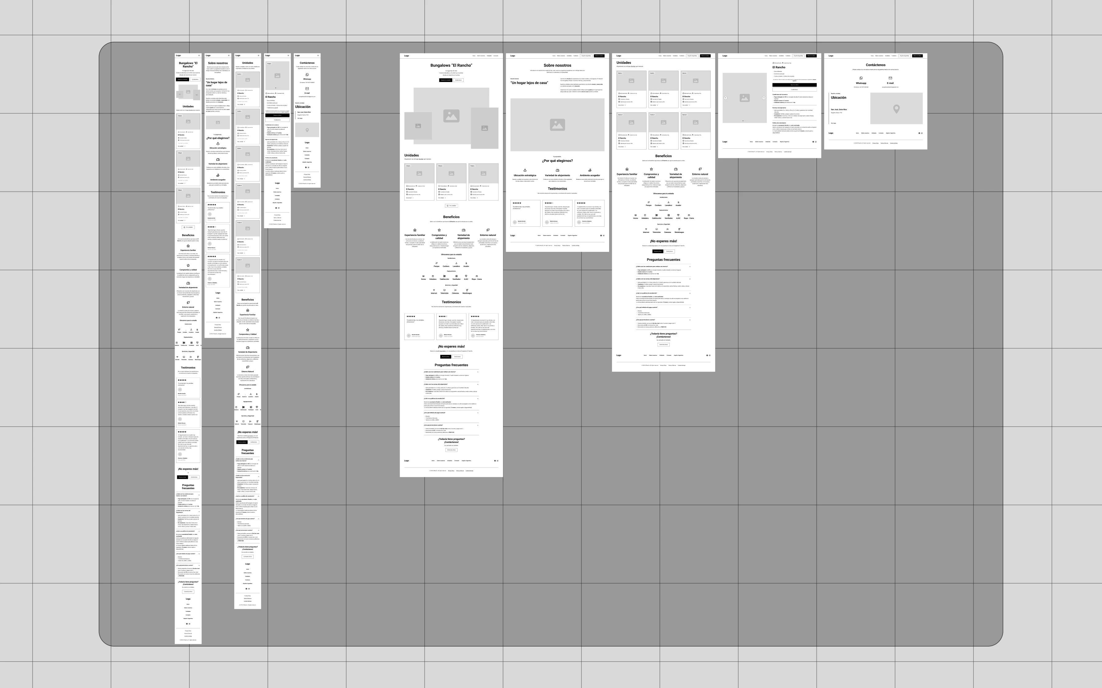 "Wireframes" page of the project's Figma file.