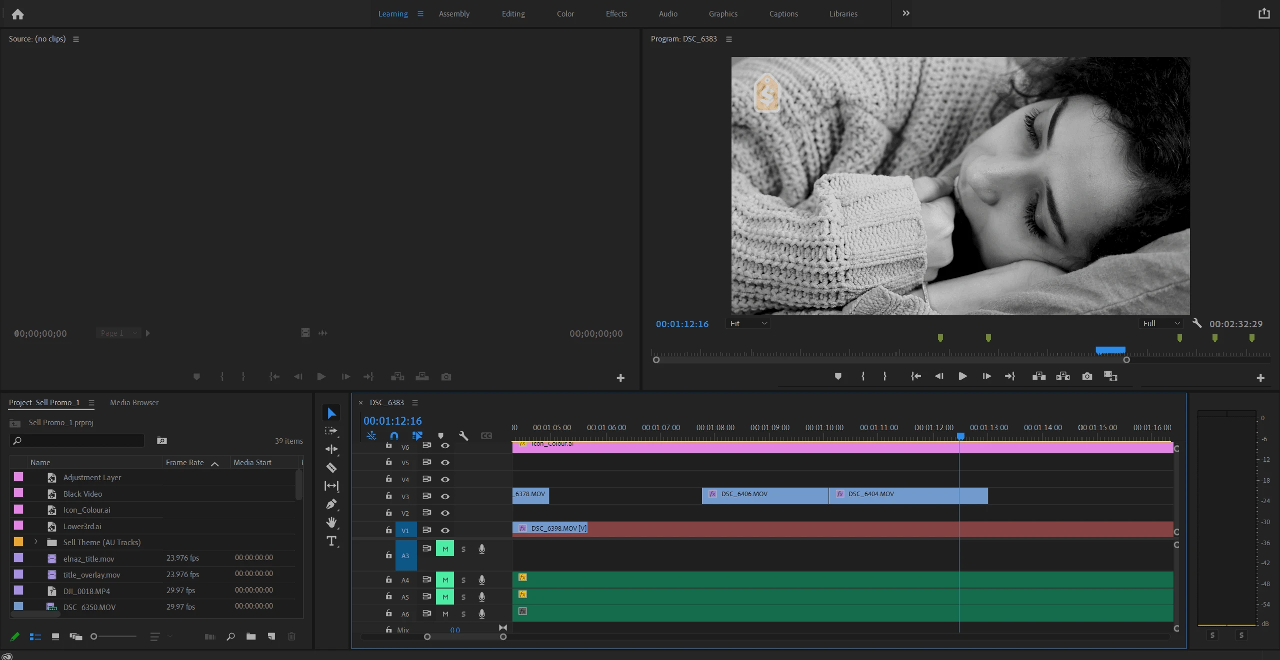 Adobe Premiere timeline