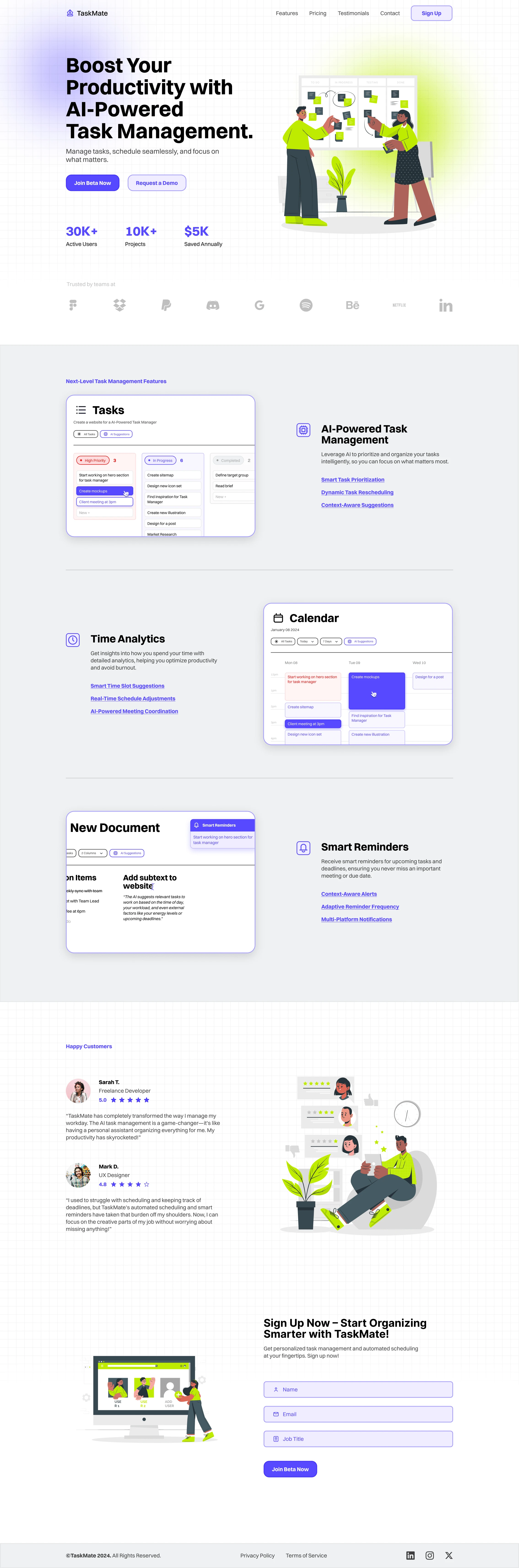 TaskMate - Landing Page