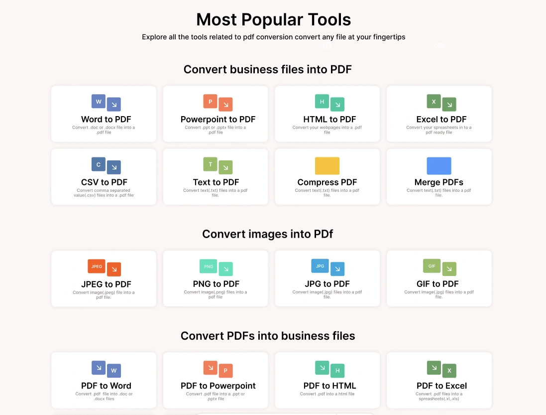 PDFSimplify offers a powerful suite of tools to convert, merge, and optimize your files with ease. Convert Word, PowerPoint, Excel, HTML, CSV, and images into high-quality PDFs. Need to edit or extract content? Effortlessly transform PDFs into Word, Excel, PowerPoint, and images. Merge multiple PDFs or compress file sizes without losing quality. Experience seamless document management with our user-friendly and efficient tools!