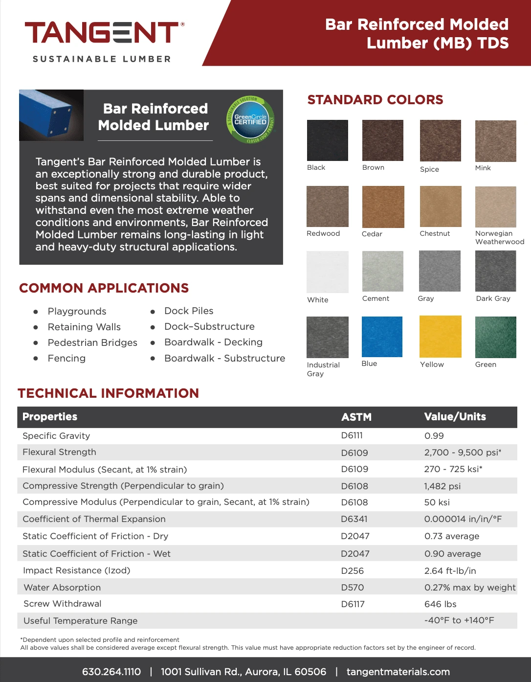 Technical Data Sheet Example