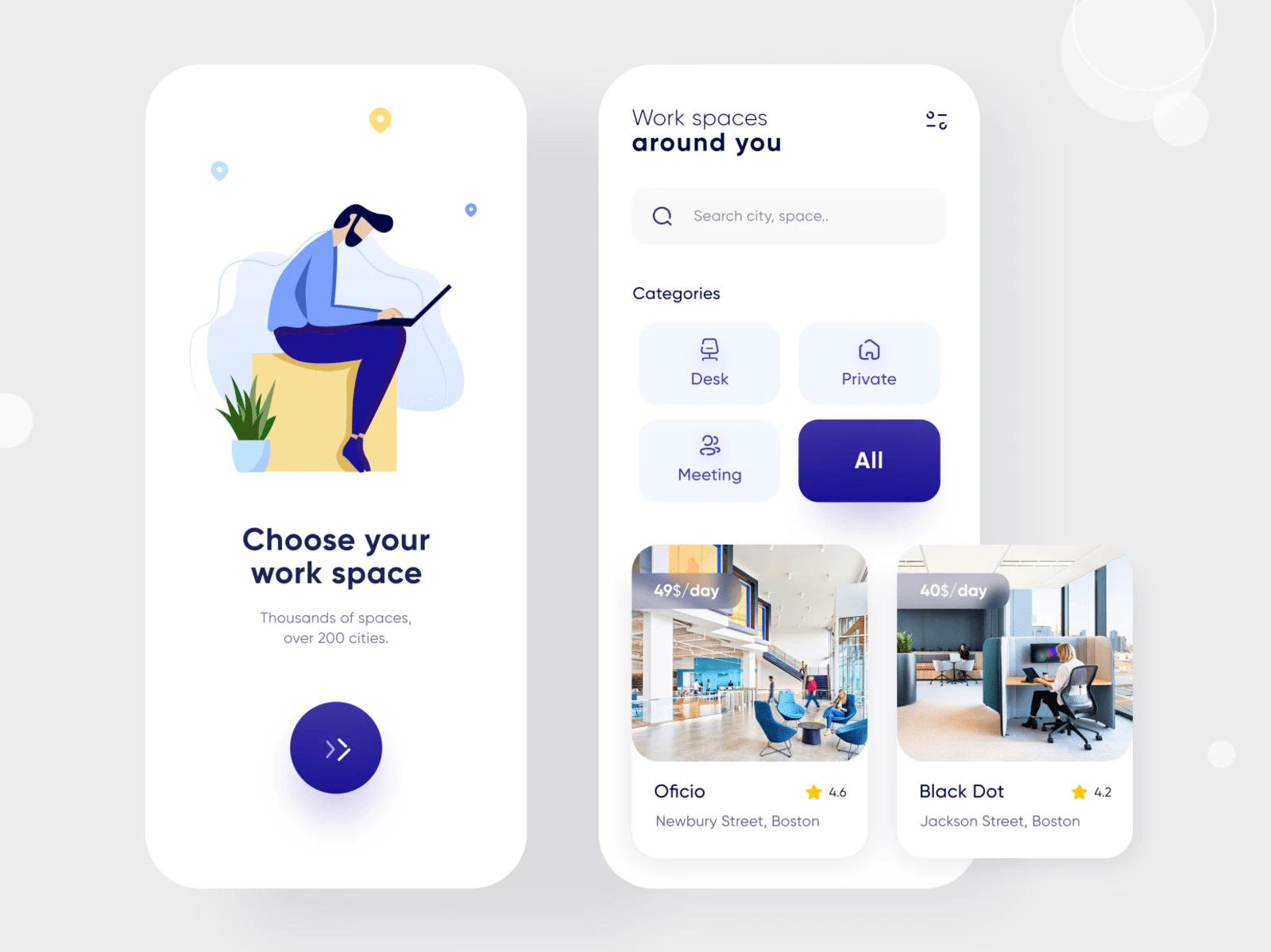 Coworking Space App Design