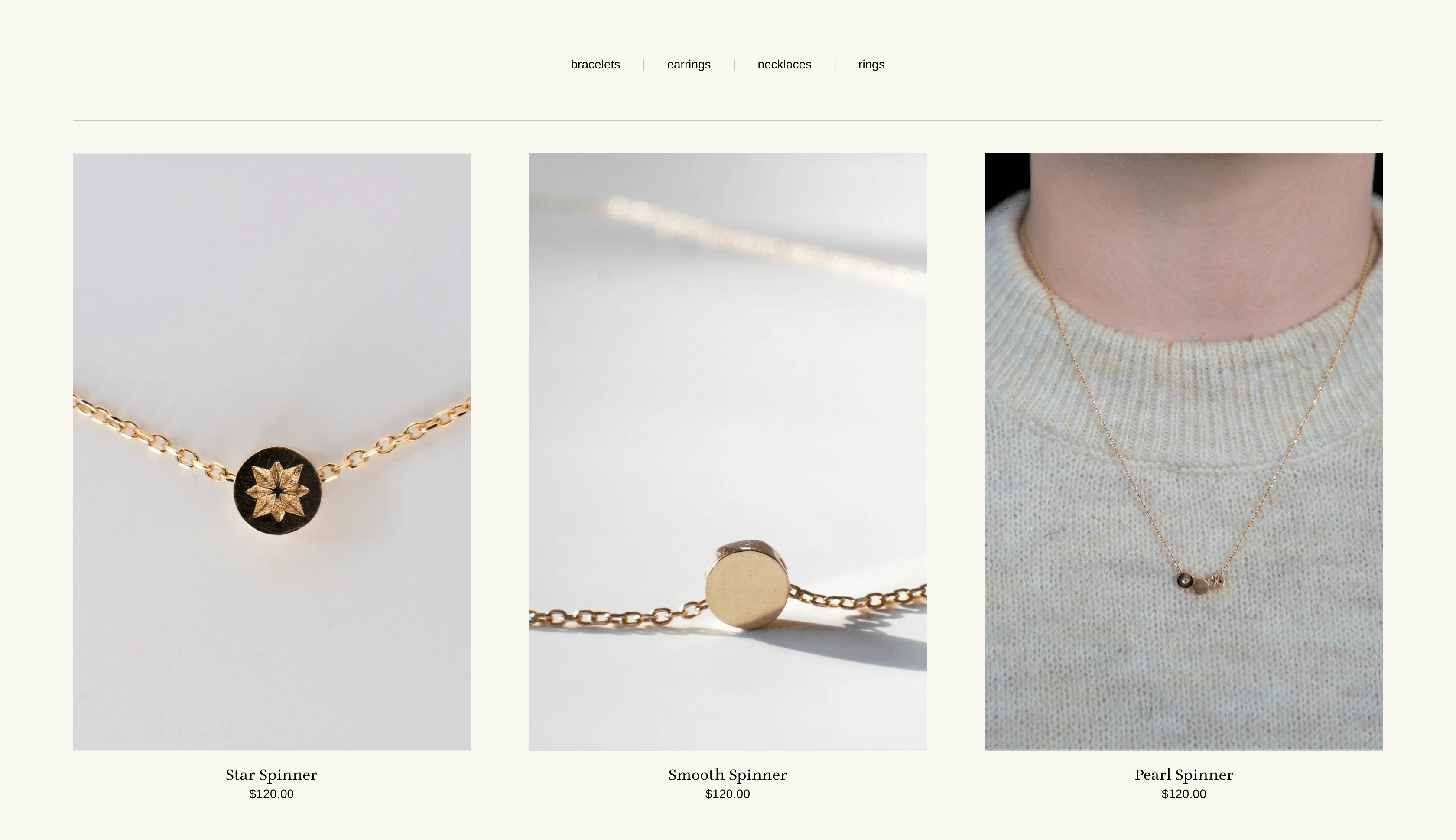 Product page- Shows large photos to showcase the detail and skill of the jeweler. 