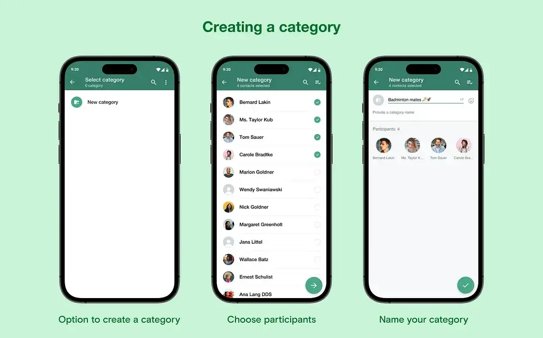 Screen 2–4: Creating a category flow.