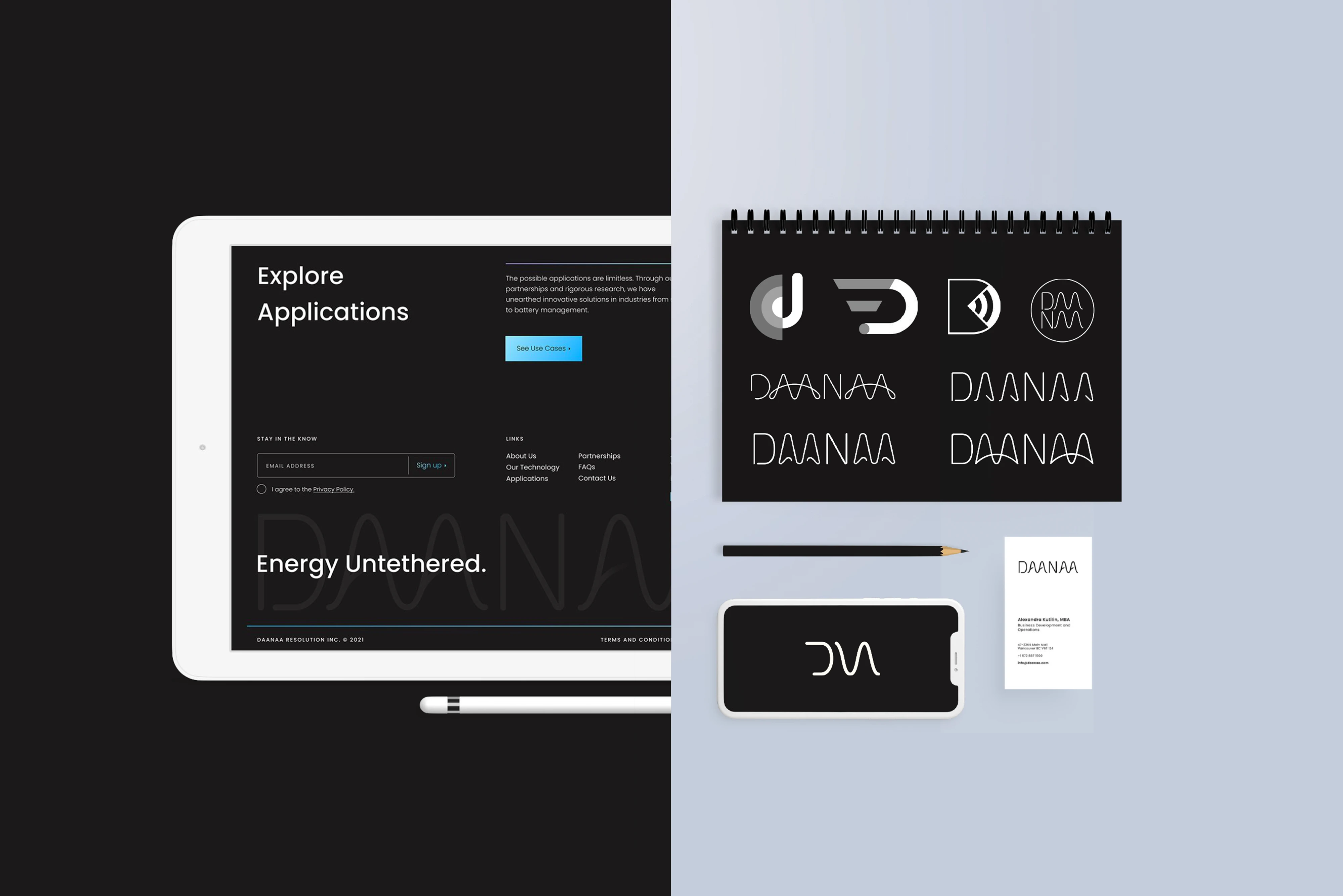 Logo research. Here you can see the exploration and variations of different logo concepts for the brand.