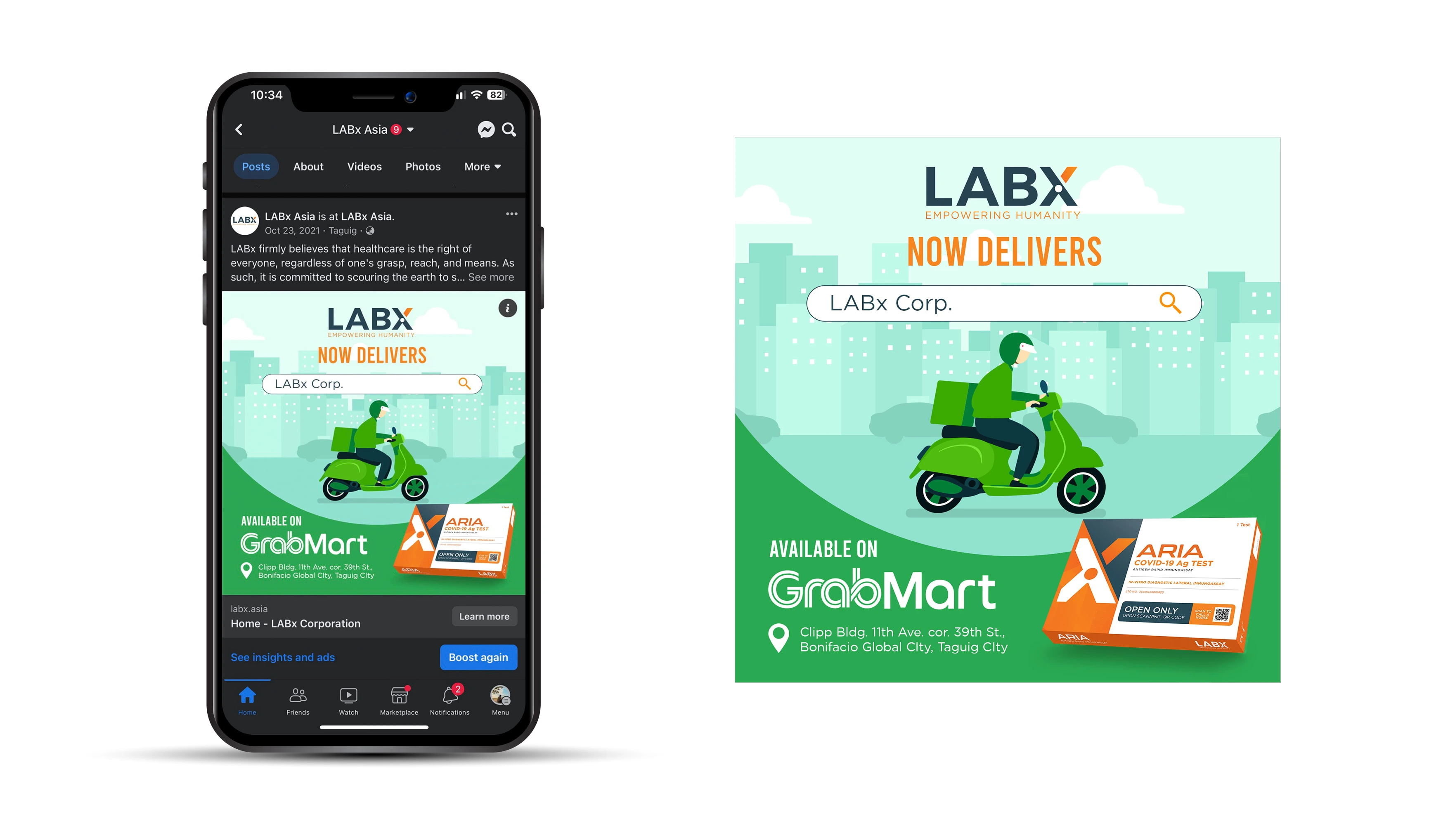 LABX CORP: "GRAB MART DELIVERY FOR TEST KITS"