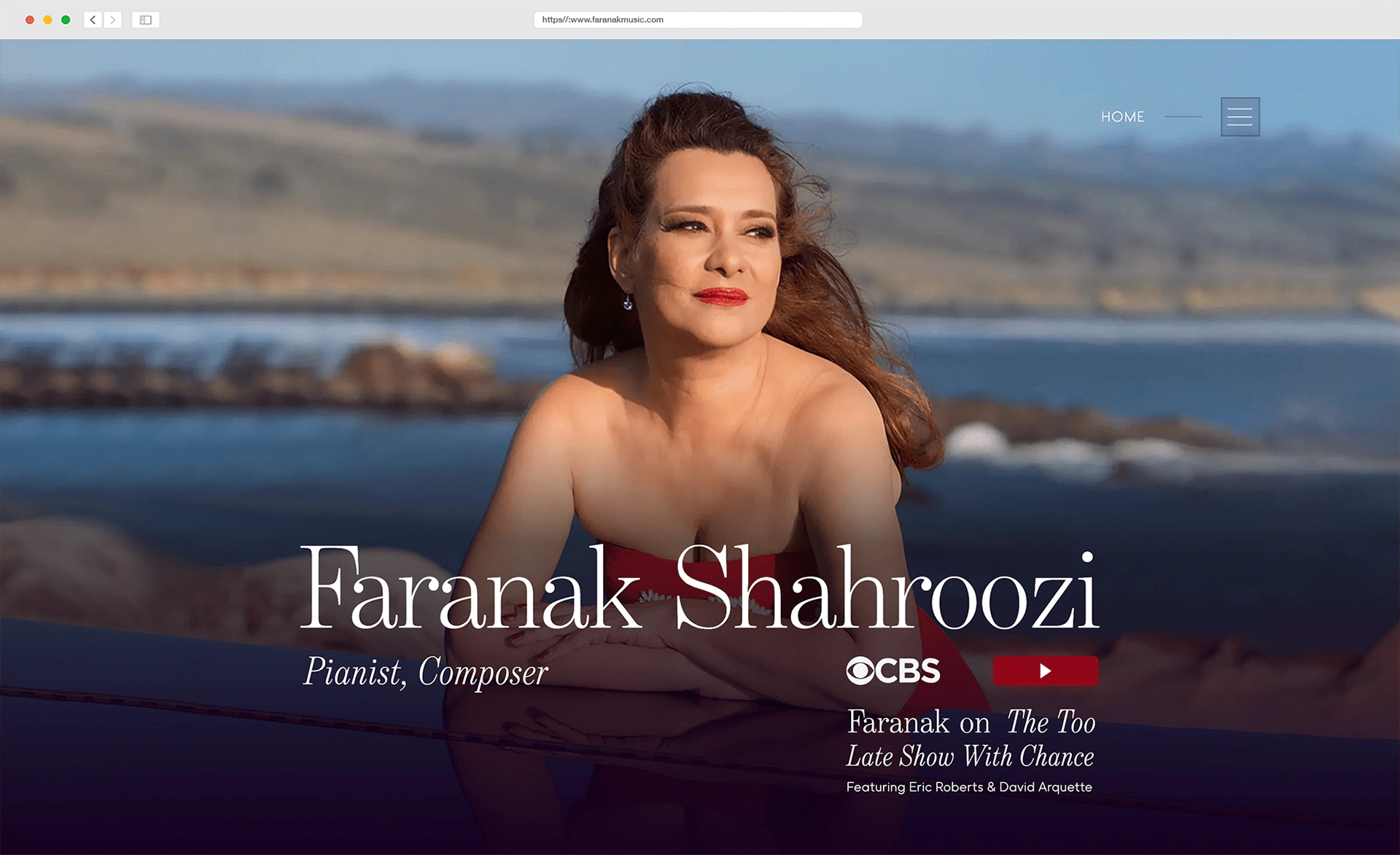 Faranak Shahroozi website hero section