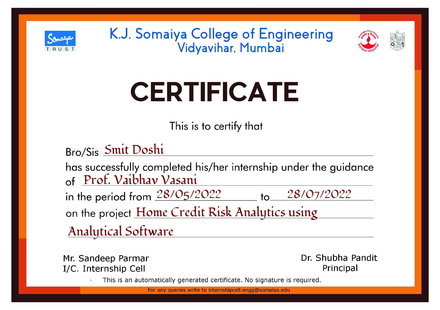 Certificate