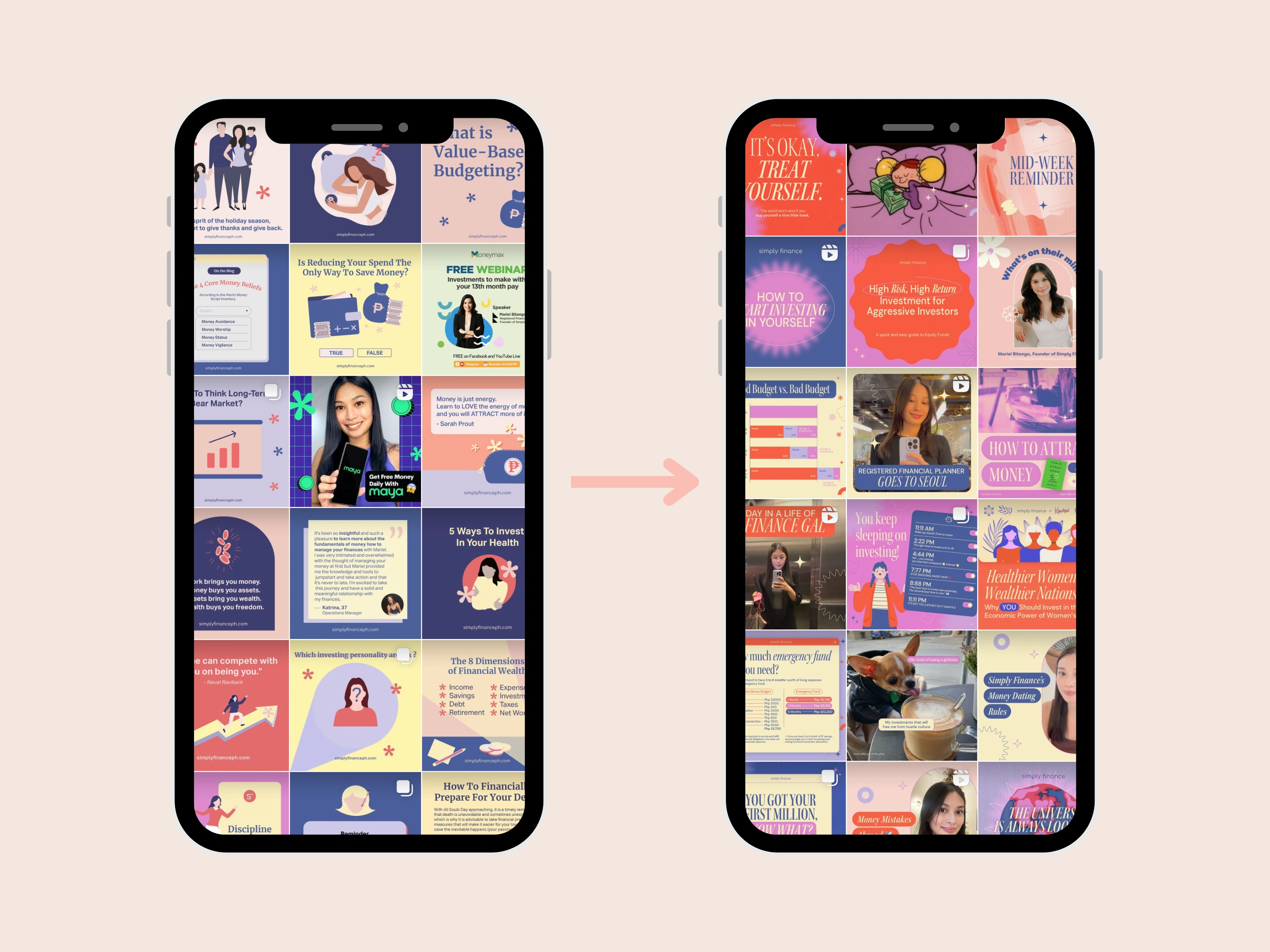 Feed Before & After Updated Content Strategy