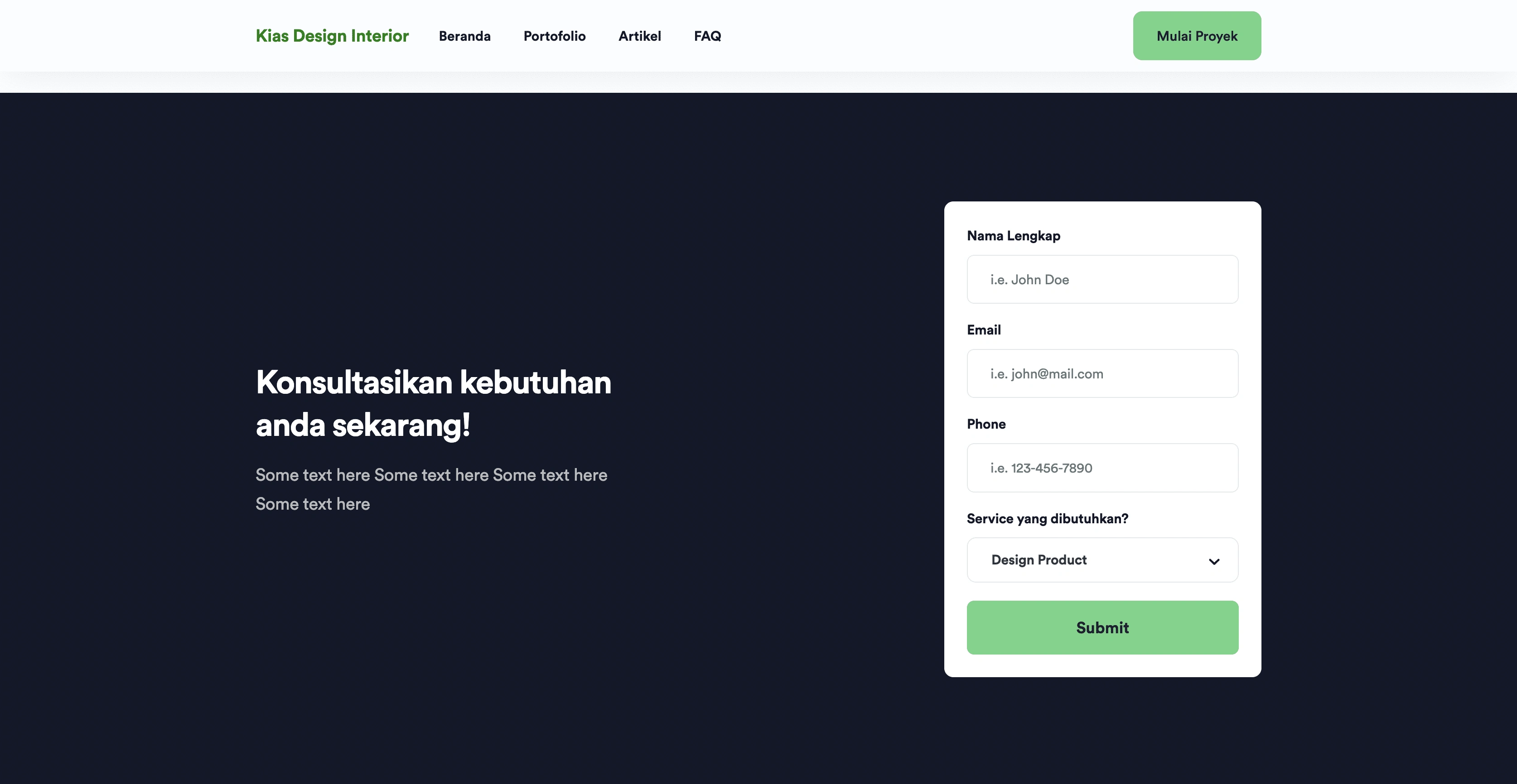 Kias Design Interior Landing Page - Interface view 4