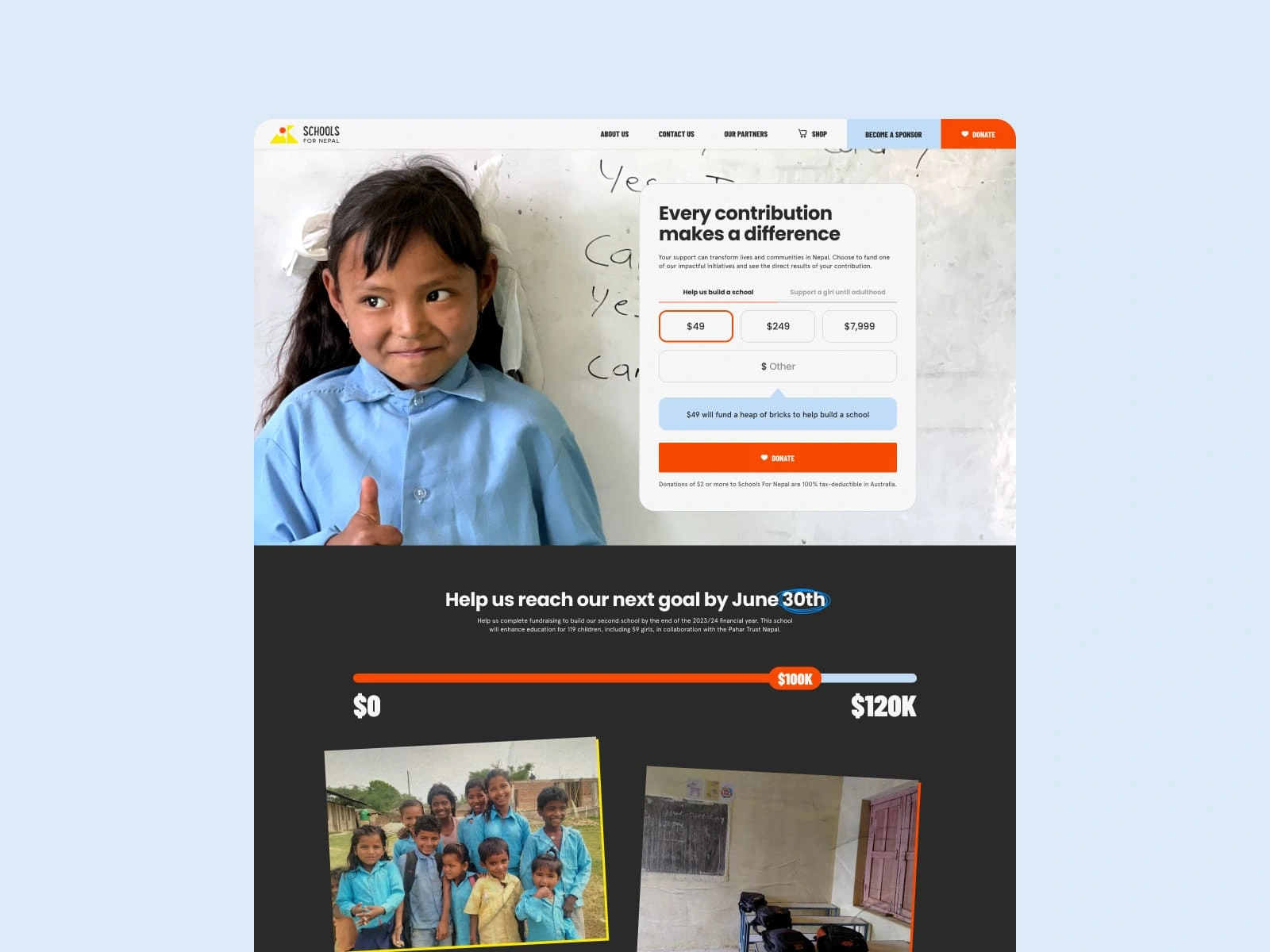 Schools For Nepal Donation Page