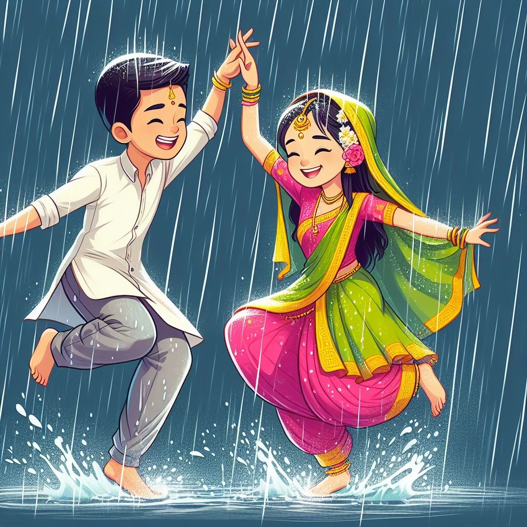 Couple Dancing in Rain concept 2