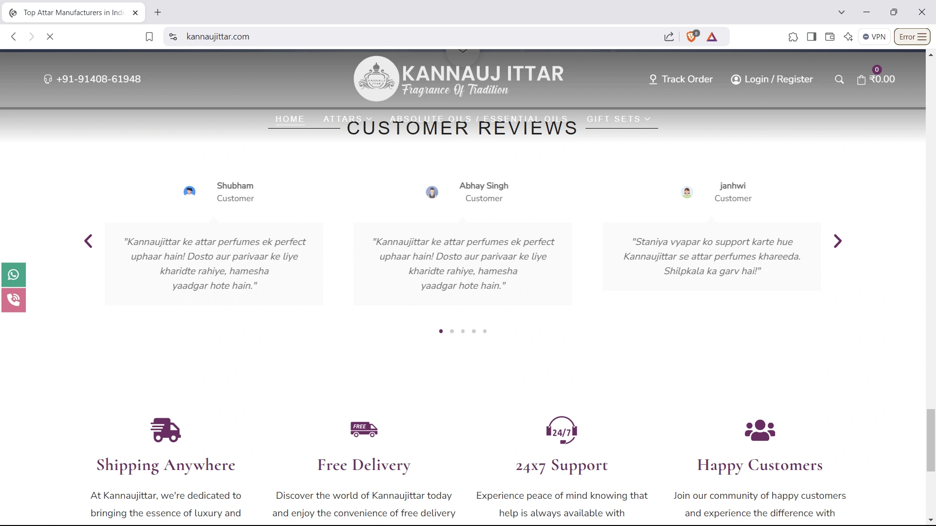 Customer Review Page:

A dedicated page showcasing customer testimonials with star ratings and comments, displayed in an intuitive grid or list format. Includes filters for ratings and products, a verified purchase badge for trust, and a review submission form with options for star ratings, comments, and photo uploads. Highlights key service benefits such as Free Delivery, 24/7 Customer Support, and Global Shipping, presented with attractive icons and concise text. Ends with featured testimonials in a slider format and strong Call-to-Actions like "Explore Our Products" and "Contact Us."