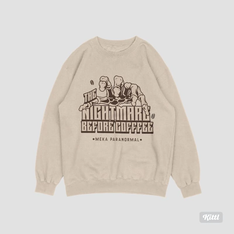 The Nightmare Before Coffee - Beige Sweater