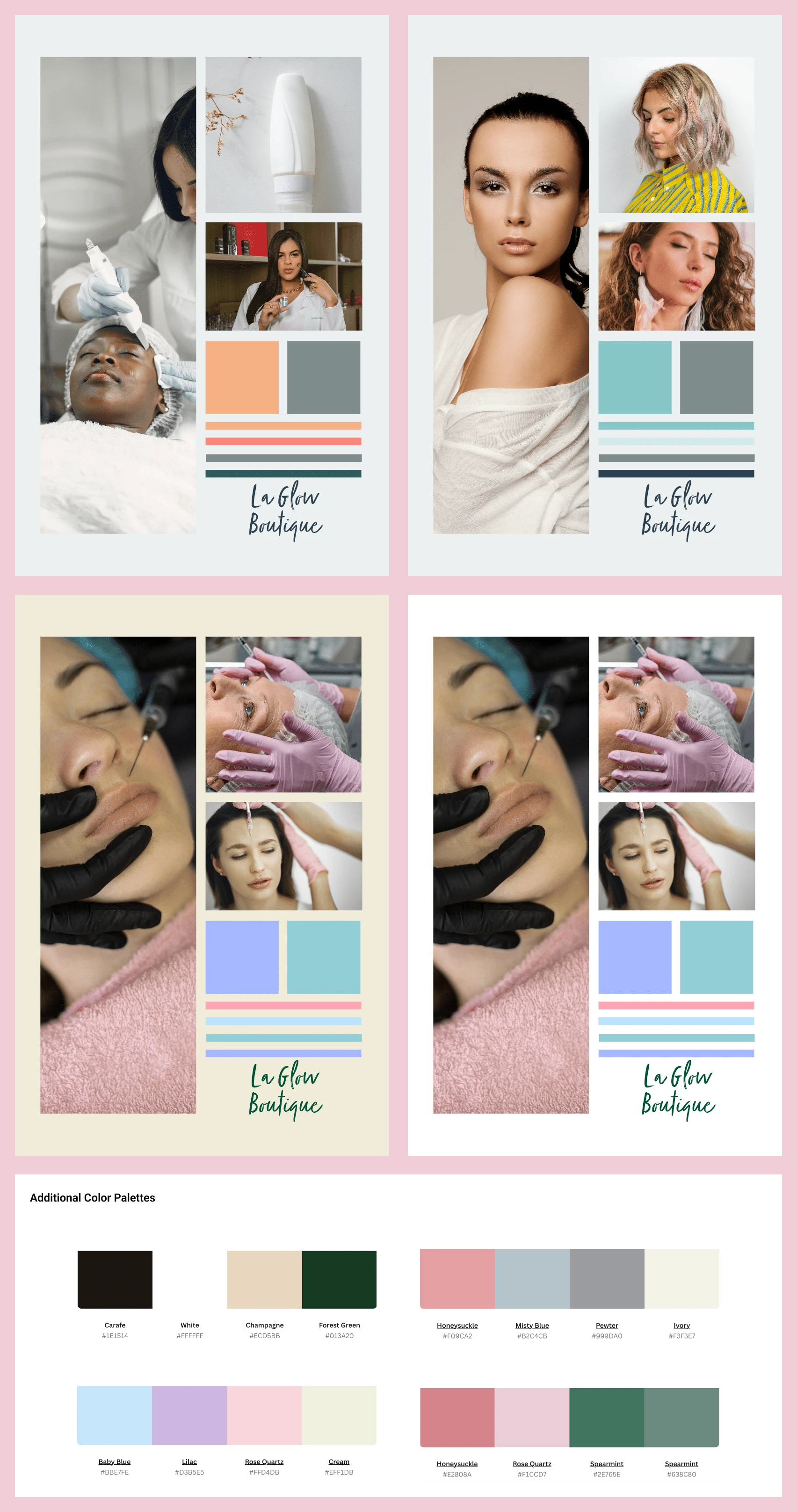 examples of early stage mood boards and color palettes