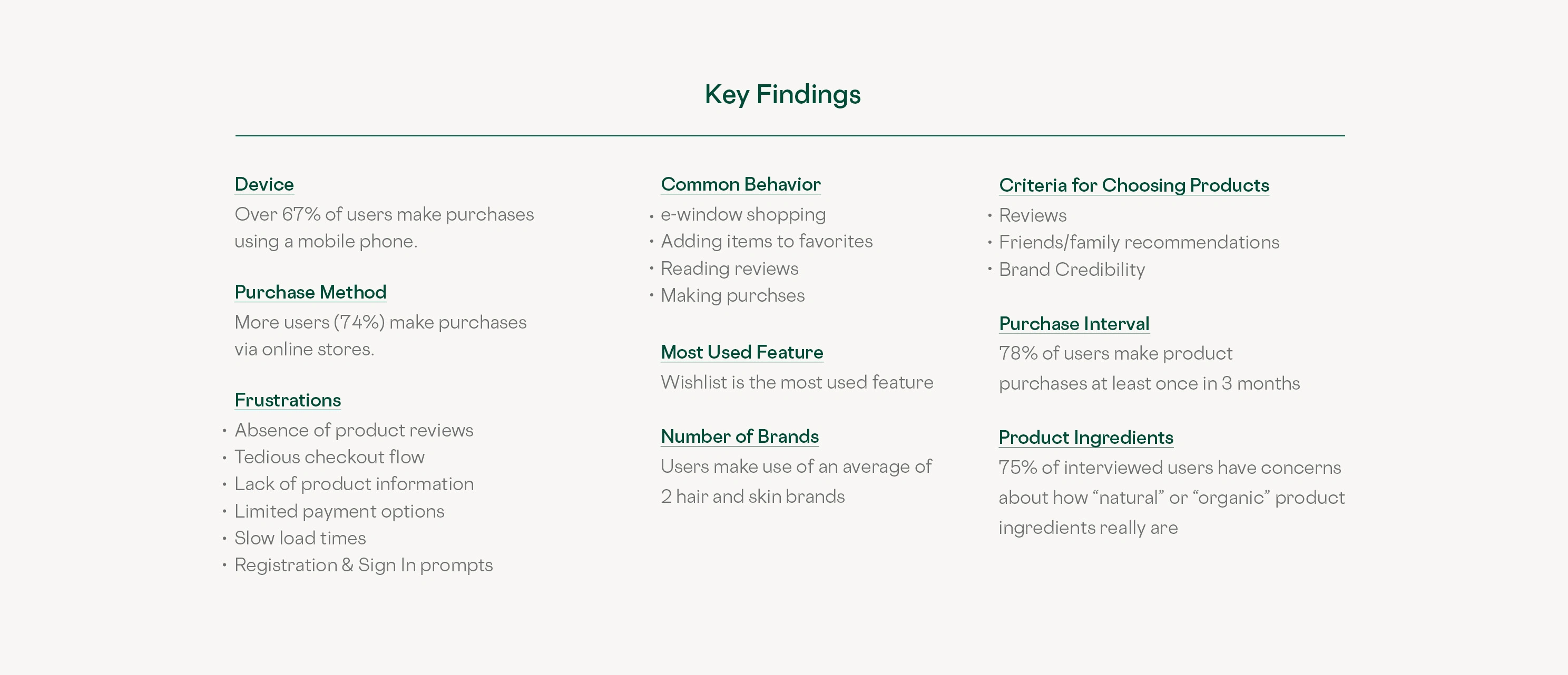 Key findings