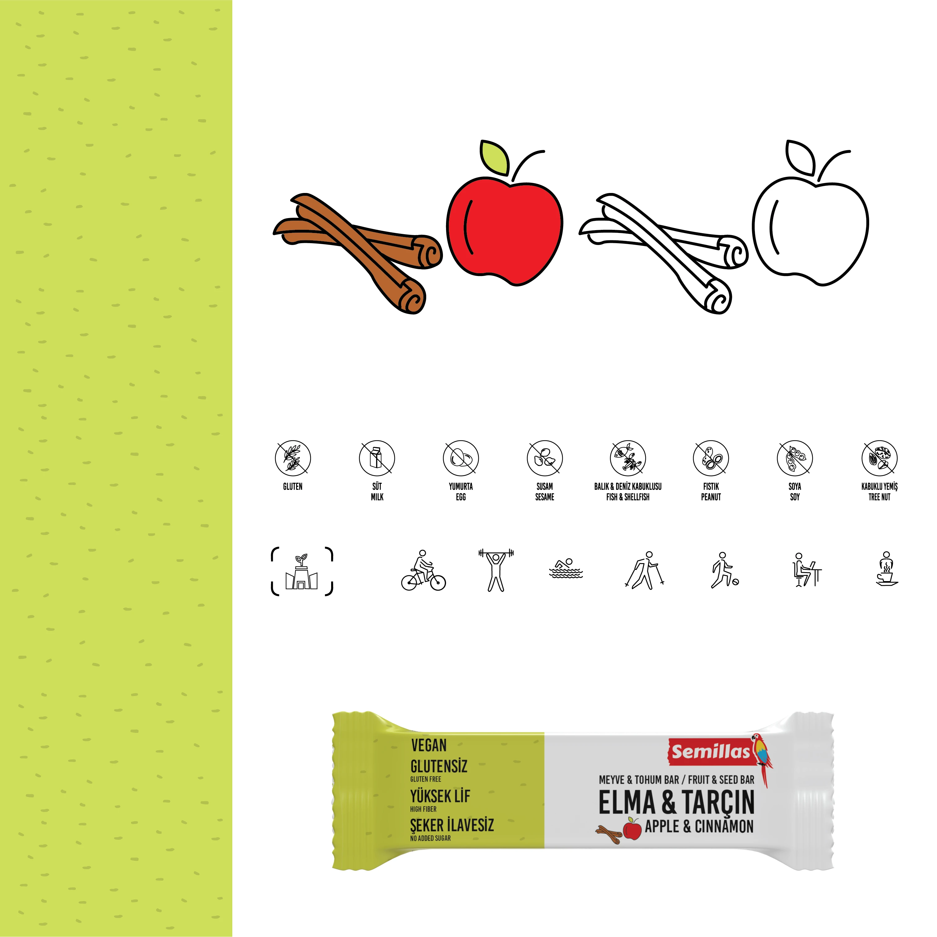 Illustrations and color pallete for Apple & Cinnamon Bar